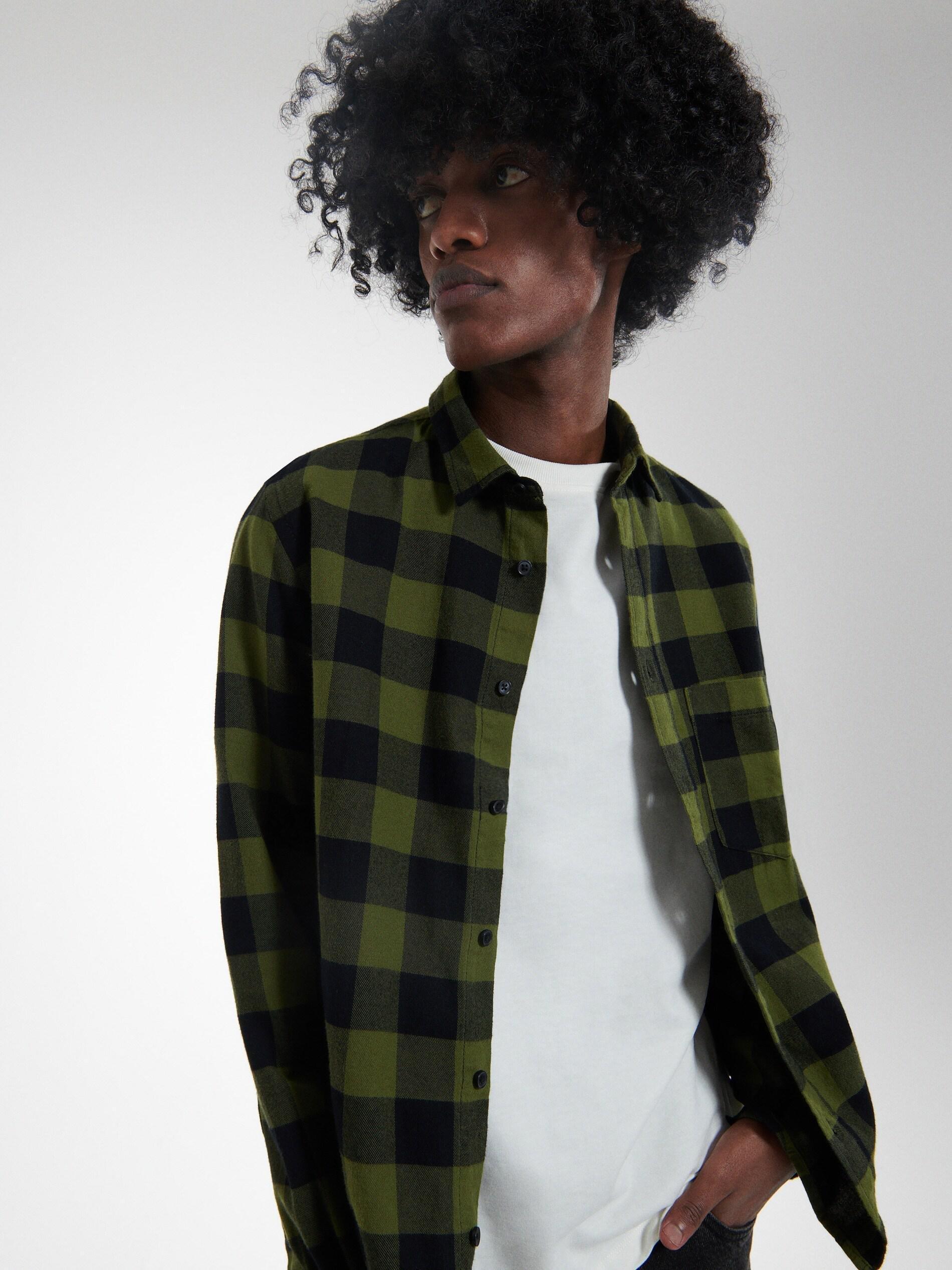 Olive Regular Fit Check Shirt, , large image number 0