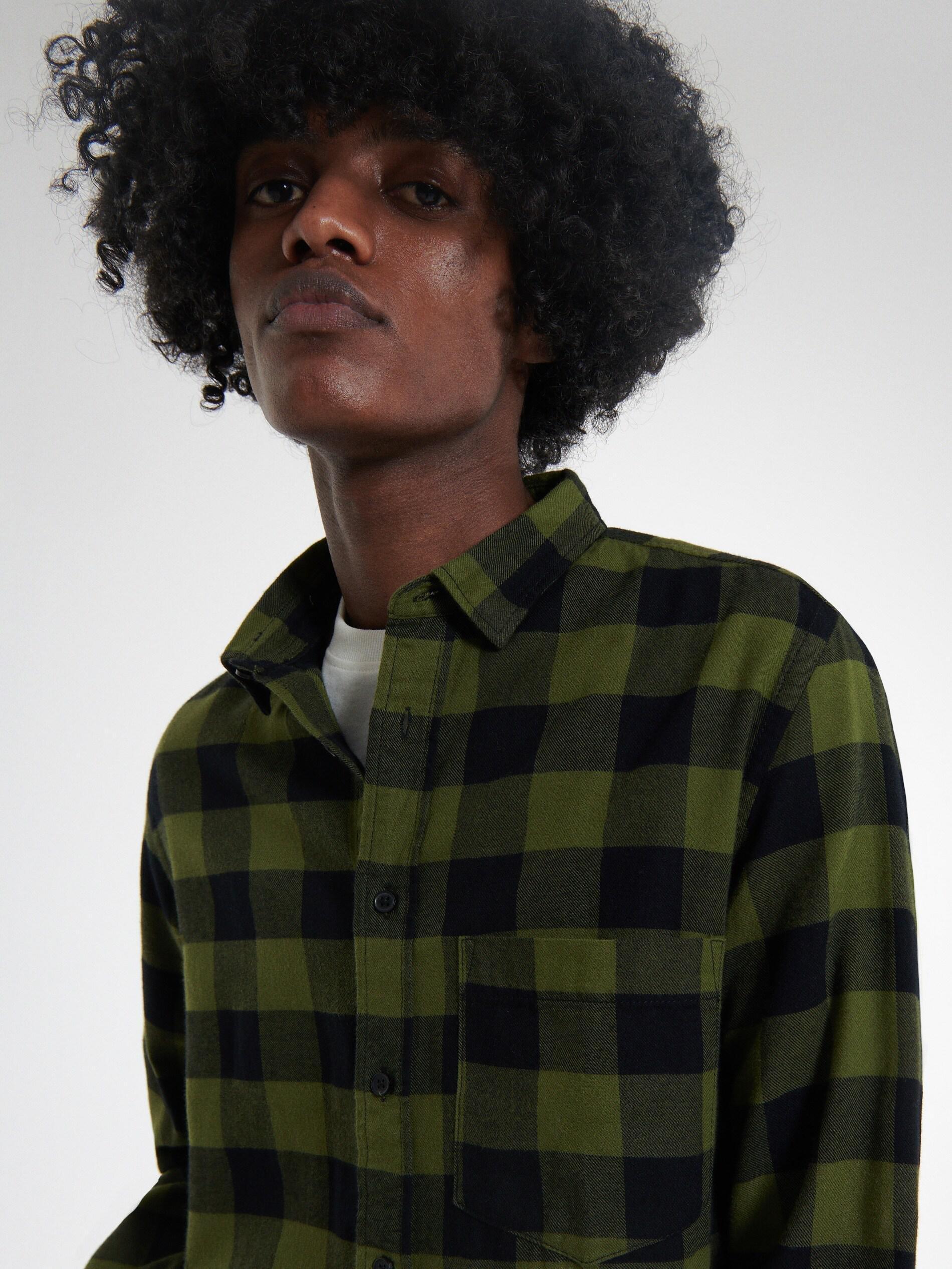 Olive Regular Fit Check Shirt, , large image number 1