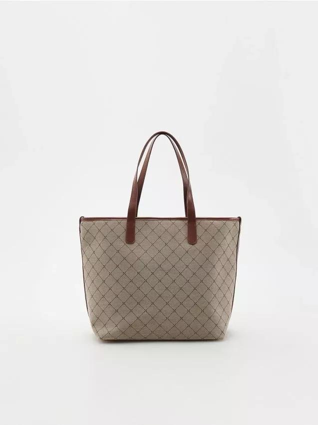 Multicolour Jacquard Shopper Bag, Multicolor, large image number 0