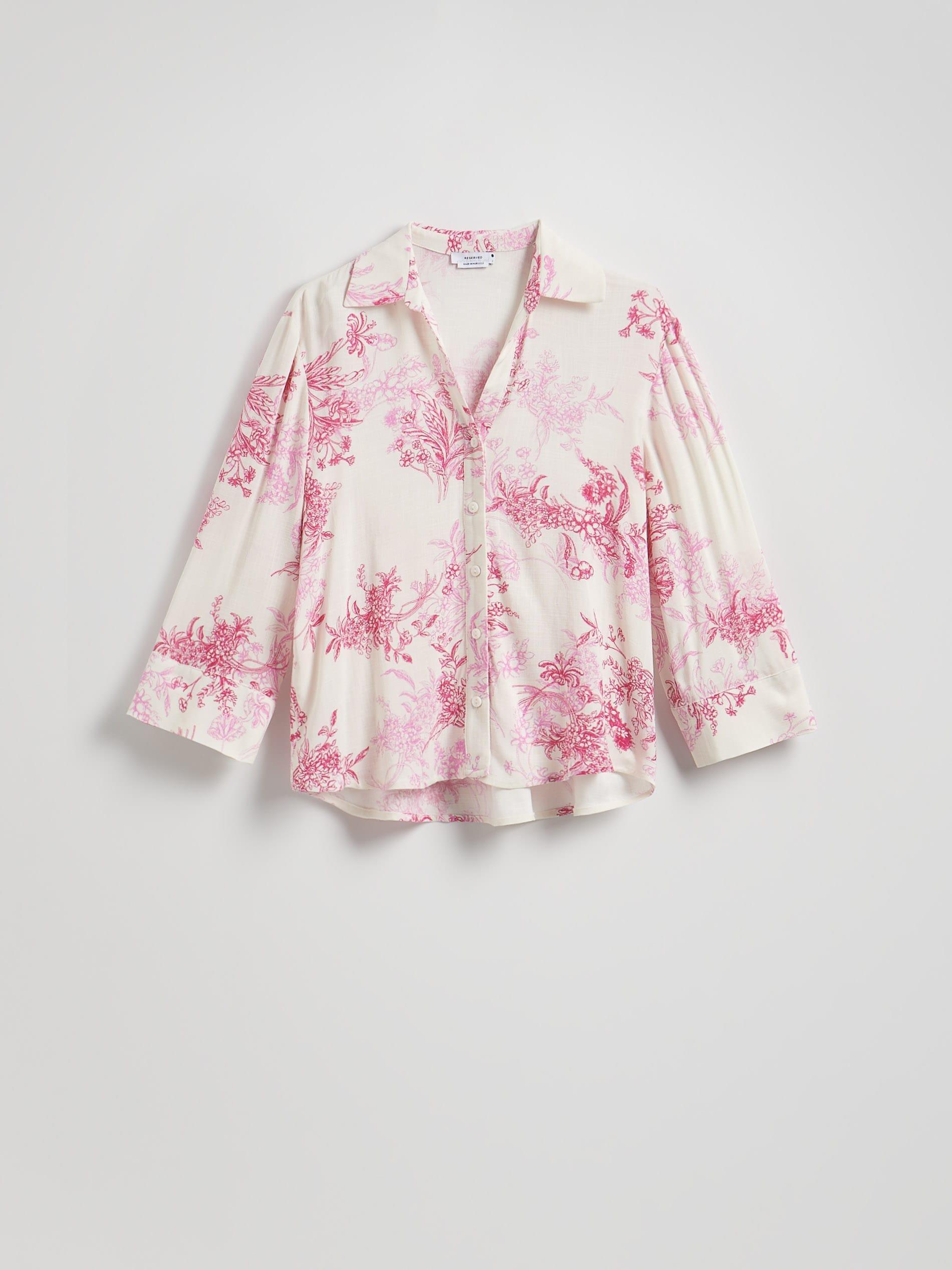 Pink Patterned Viscose Shirt, Pink, large image number 4