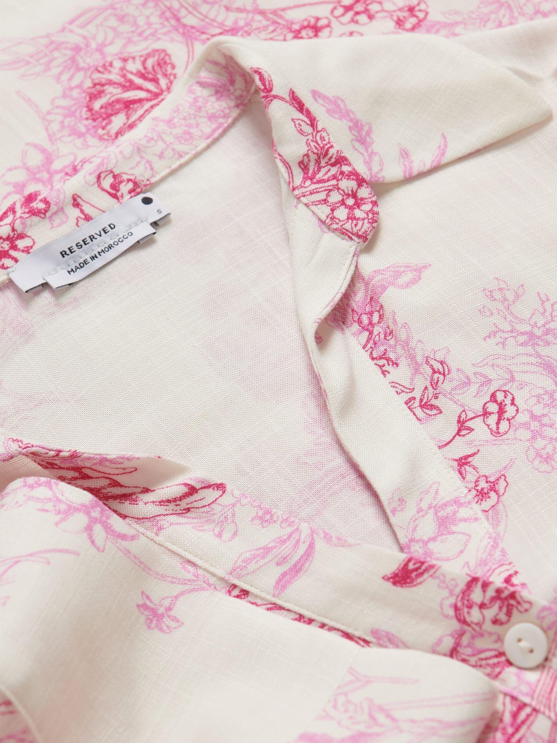 Pink Patterned Viscose Shirt, , large image number 5