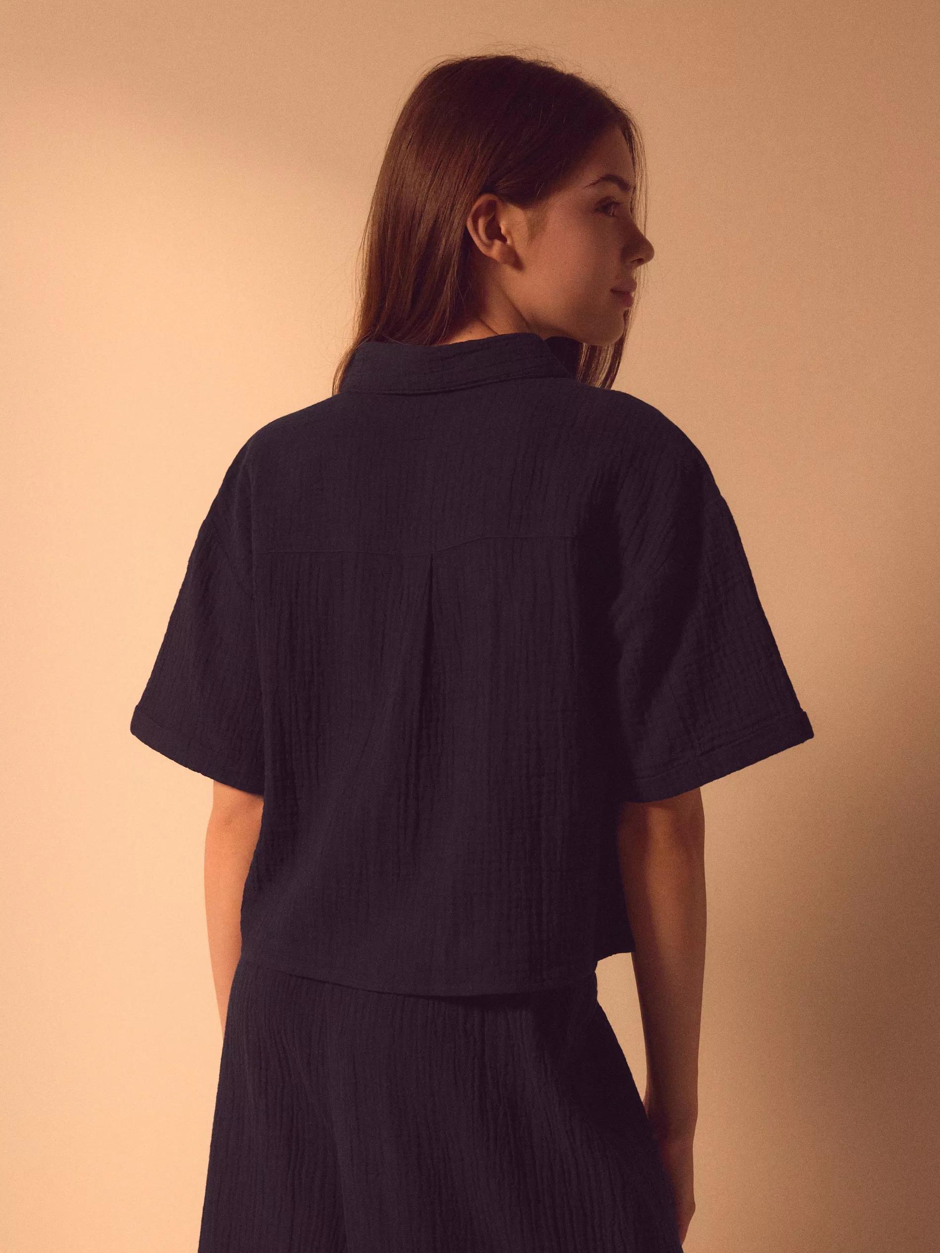 قميص موسلين أسود, Black, large image number 5