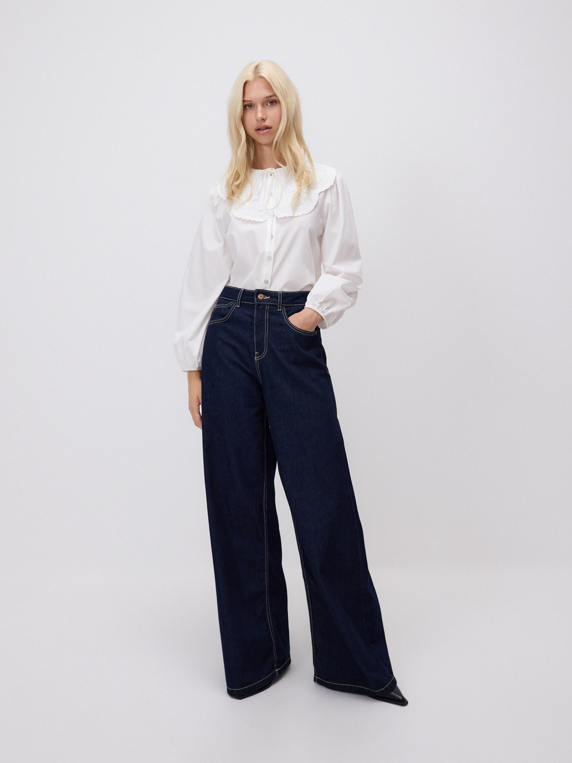 White Shirt With Decorative Collar, White, large image number 5