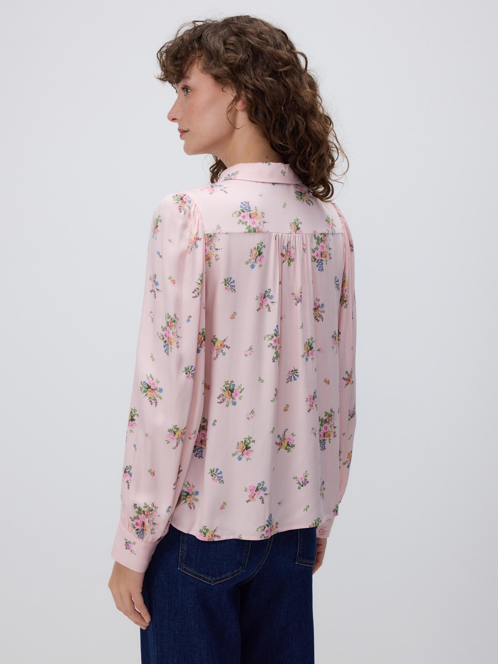 Pink Patterned Viscose Shirt, Pink, large image number 3