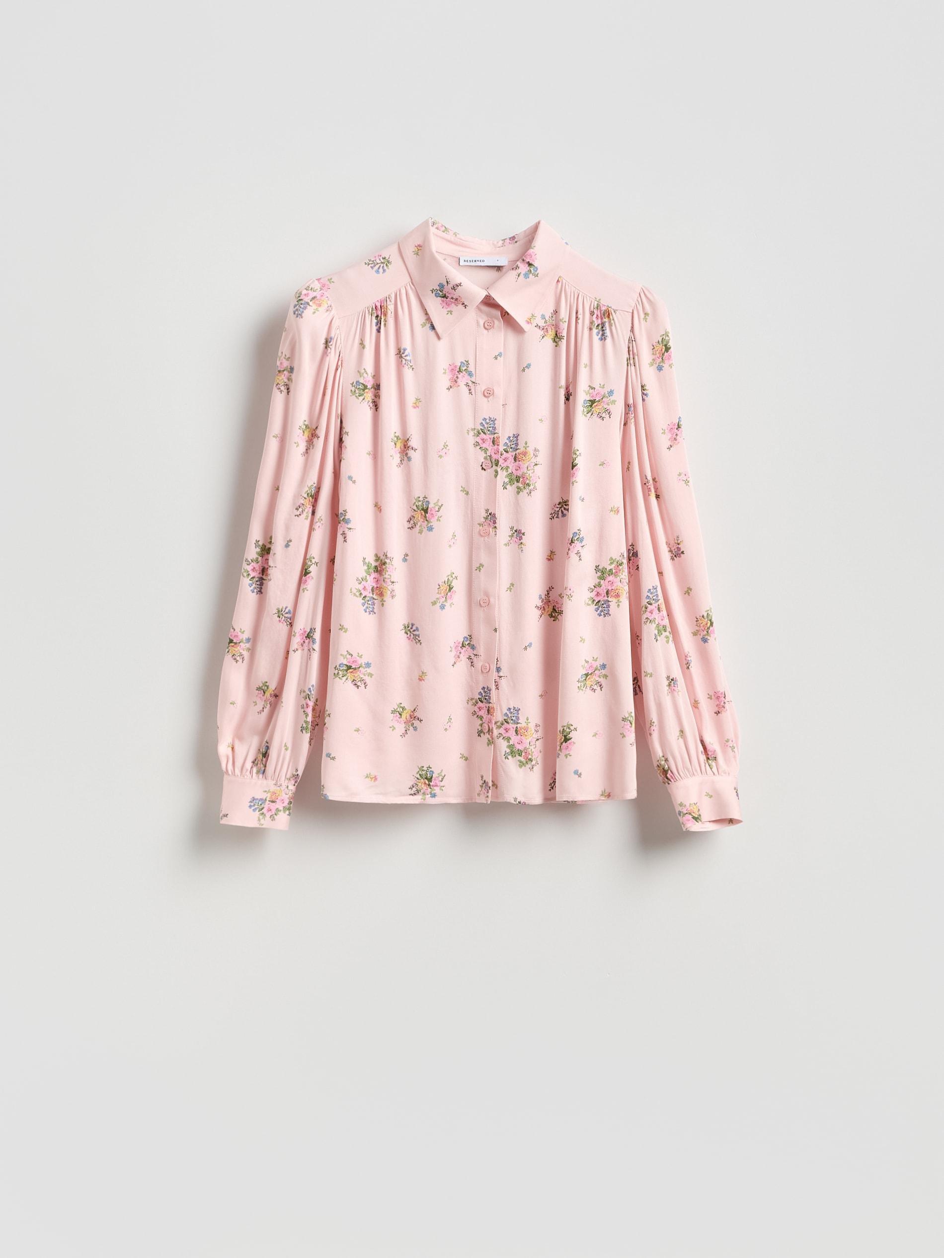 Pink Patterned Viscose Shirt, Pink, large image number 4