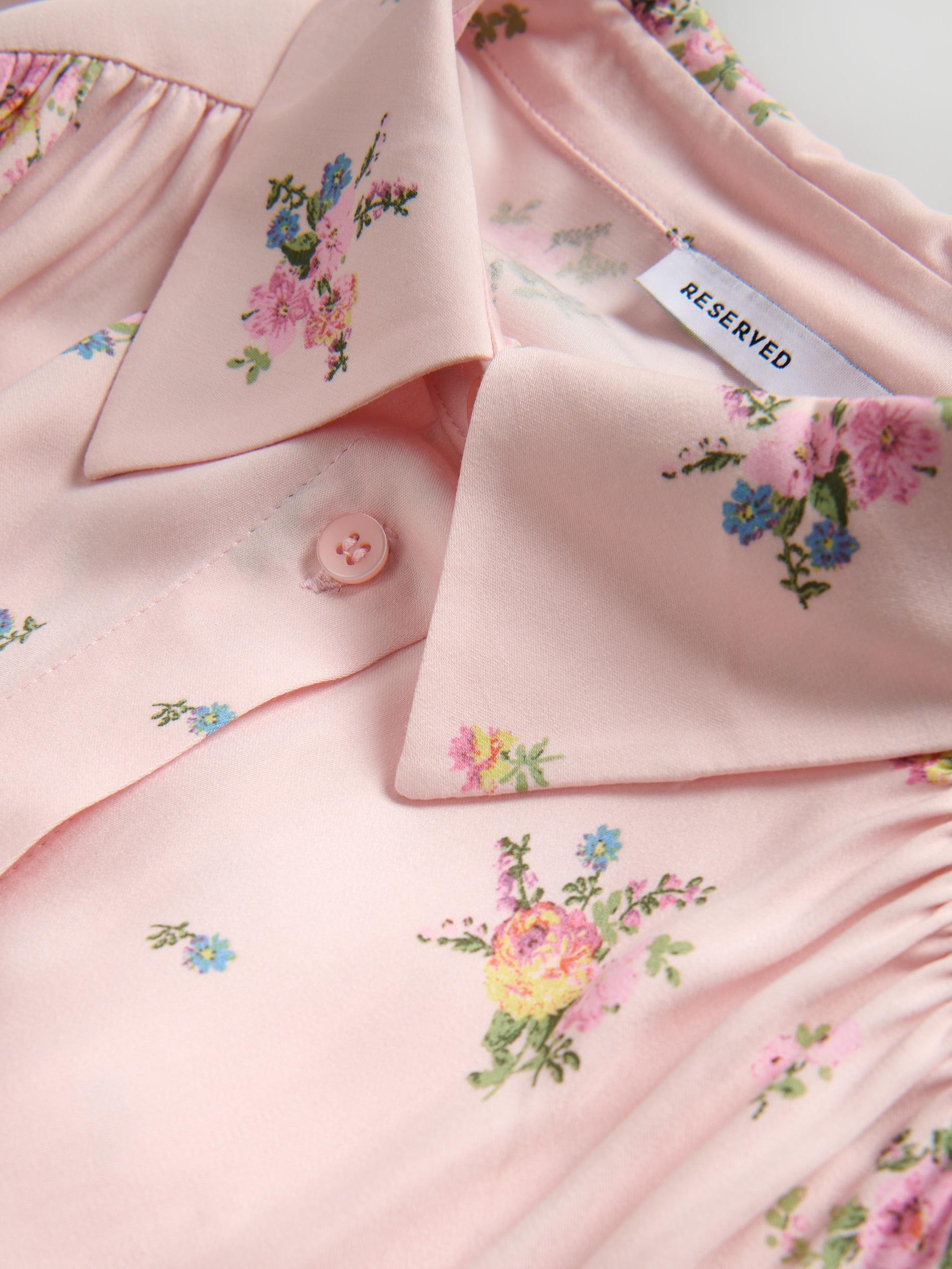 Pink Patterned Viscose Shirt, Pink, large image number 5
