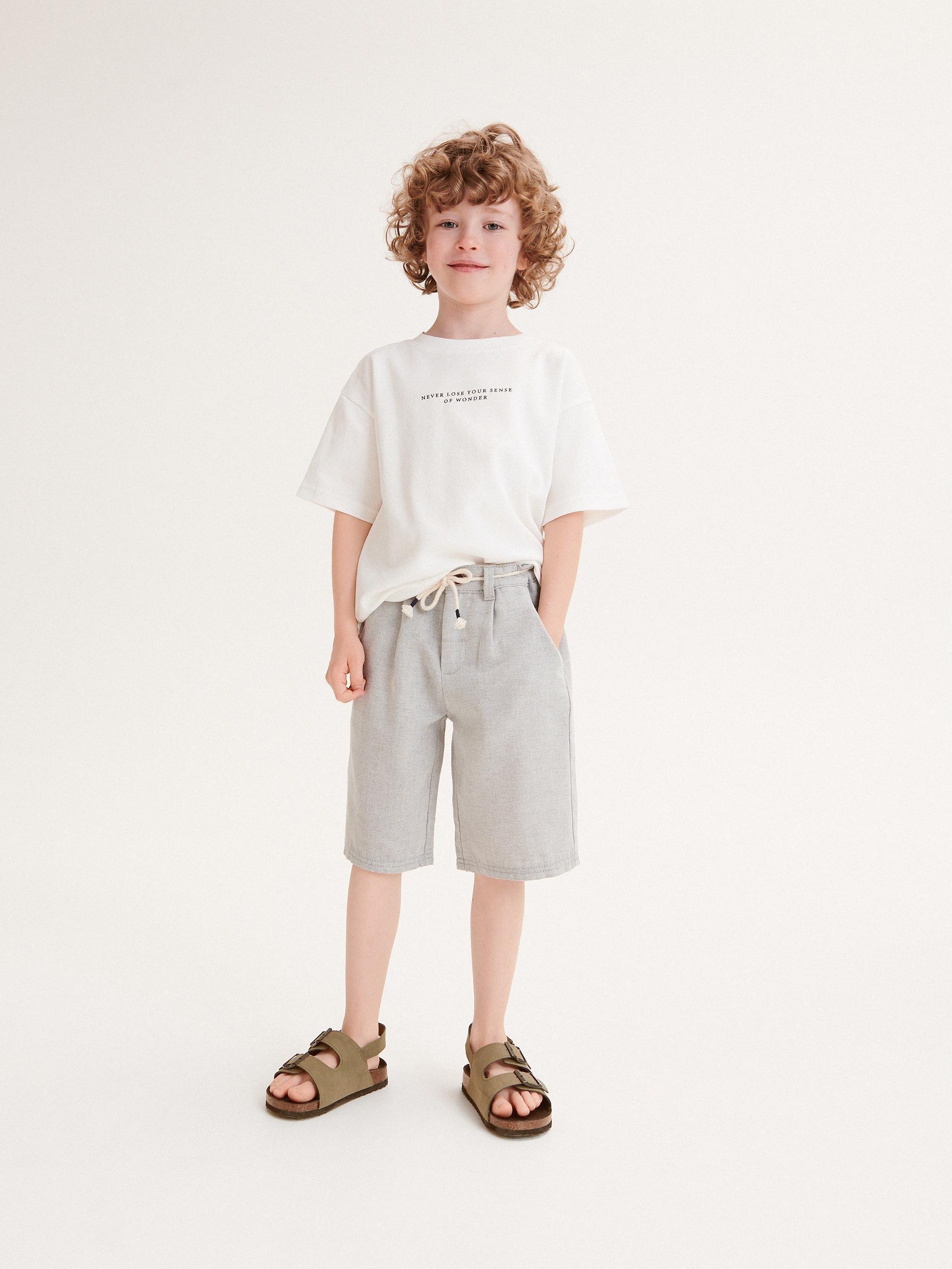Beige Bermuda Shorts, Kids Girls, , large image number 0