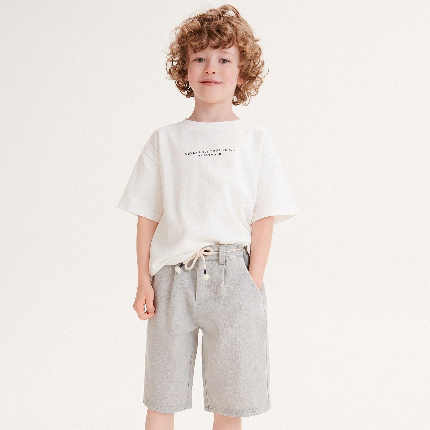 Beige Bermuda Shorts, Kids Girls, , large image number 2