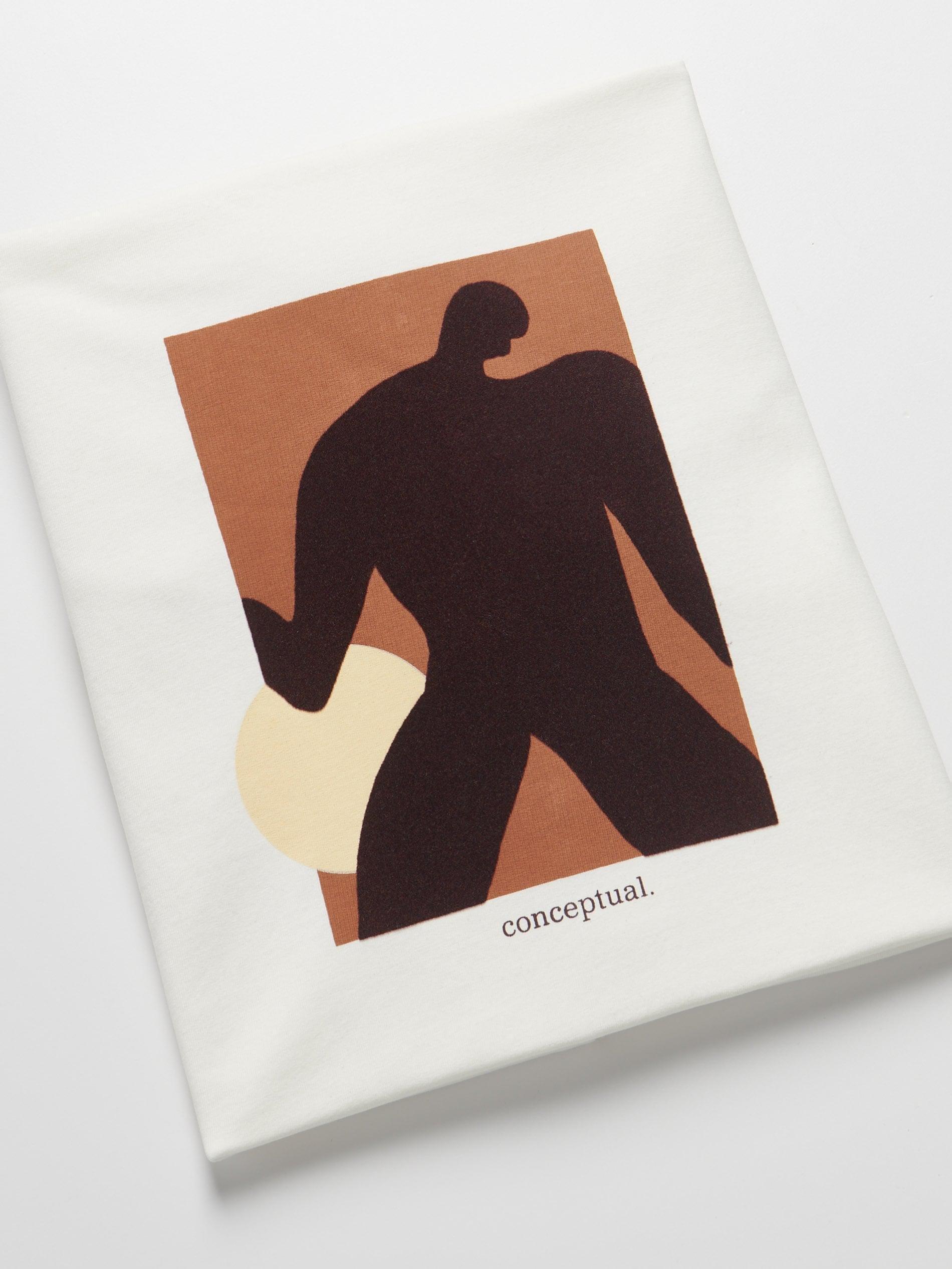 Cream Comfort Fit T-Shirt With Print, Ivory, large image number 4