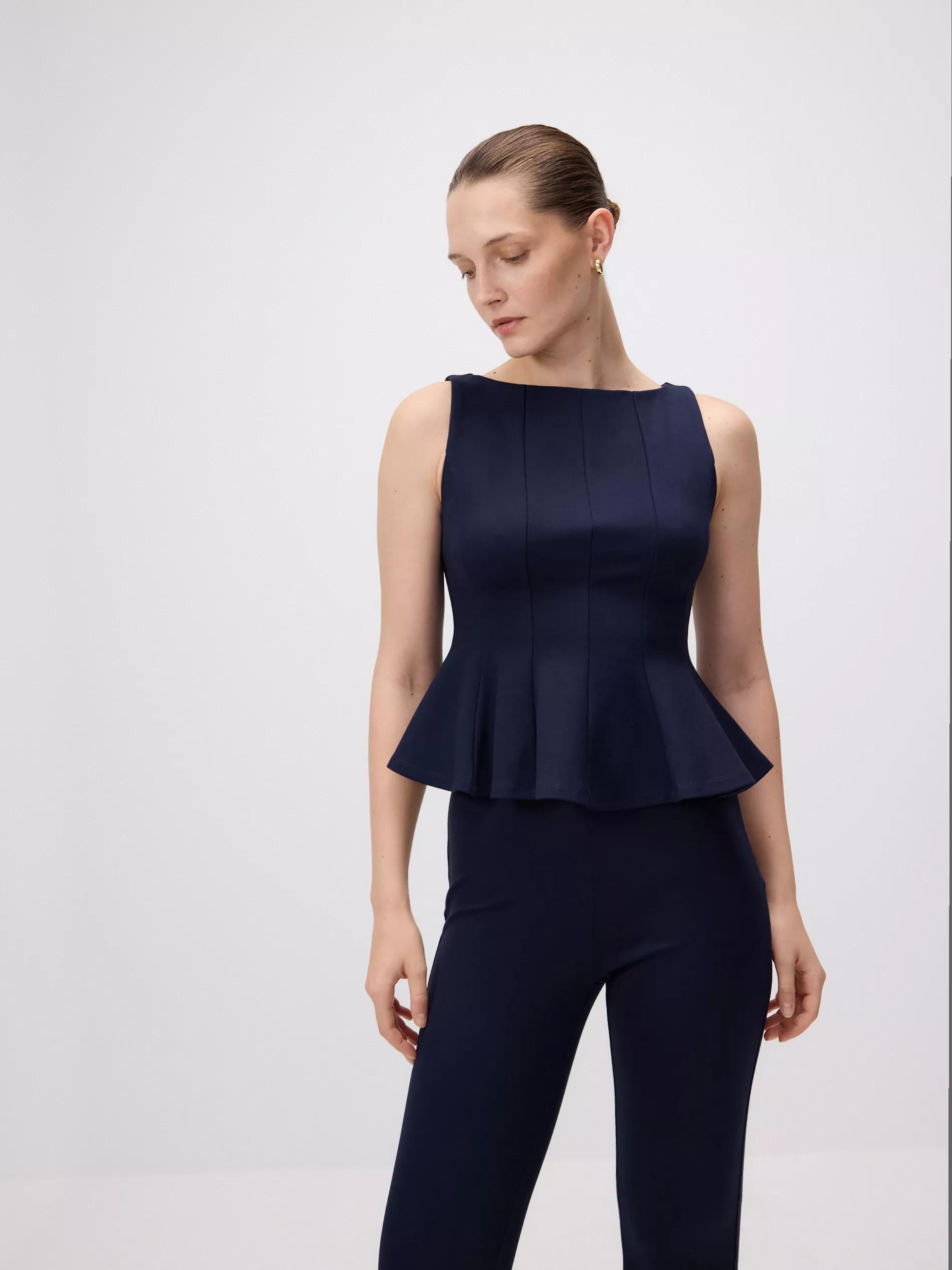 NAVY Viscose blend blouse, Navy, medium