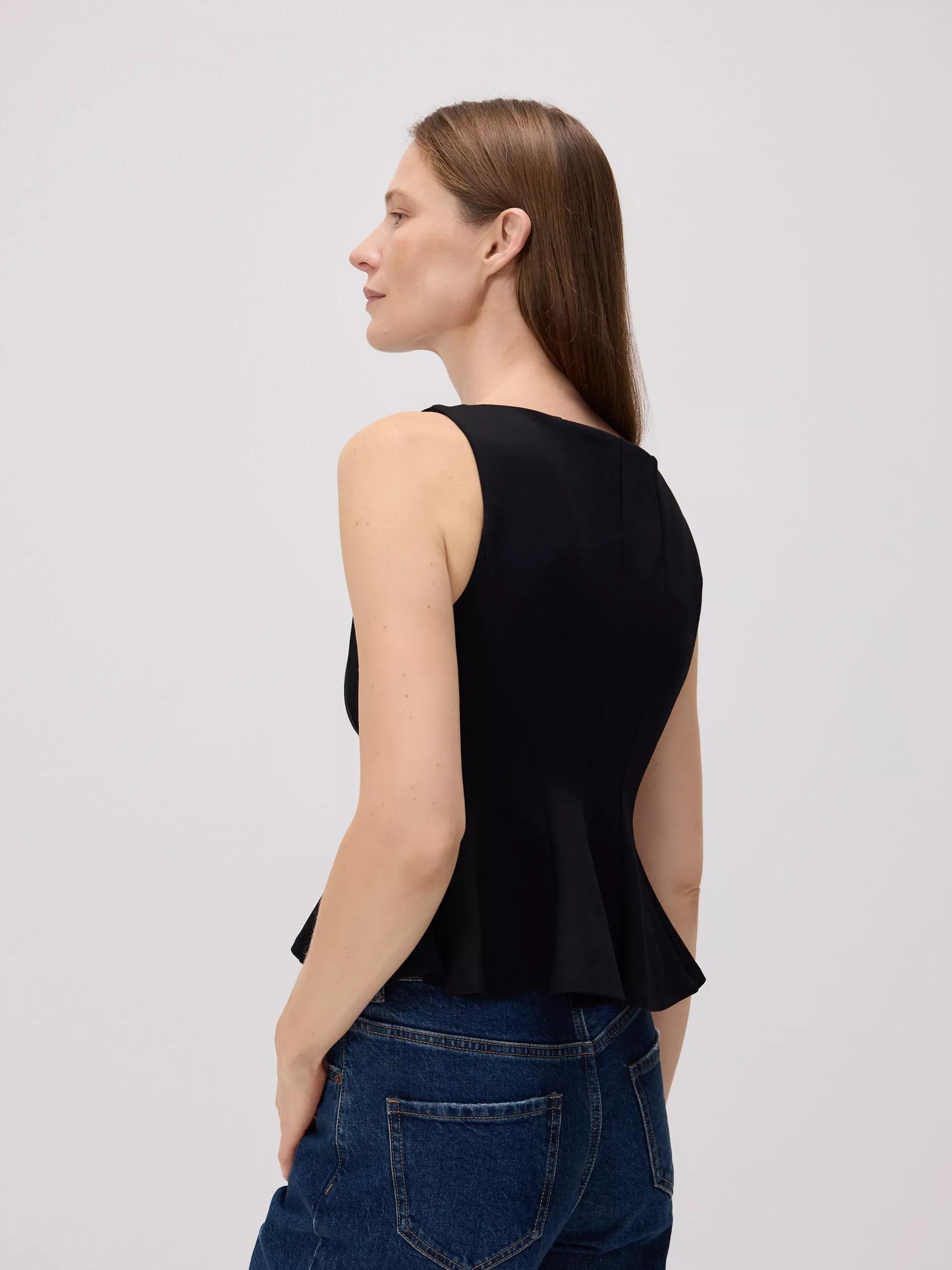 Black Viscose Blend Blouse, , large image number 1