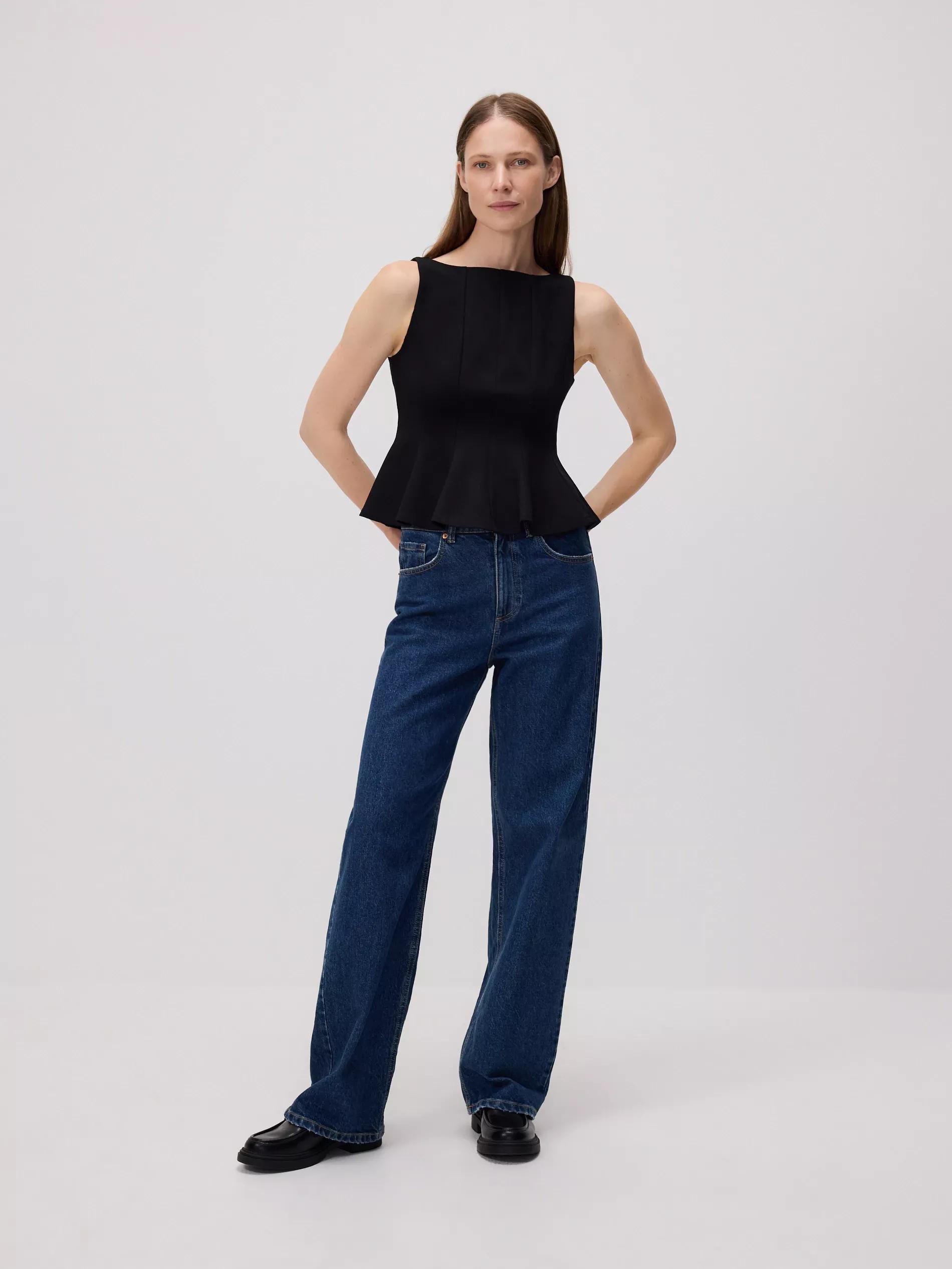 Black Viscose Blend Blouse, , large image number 2