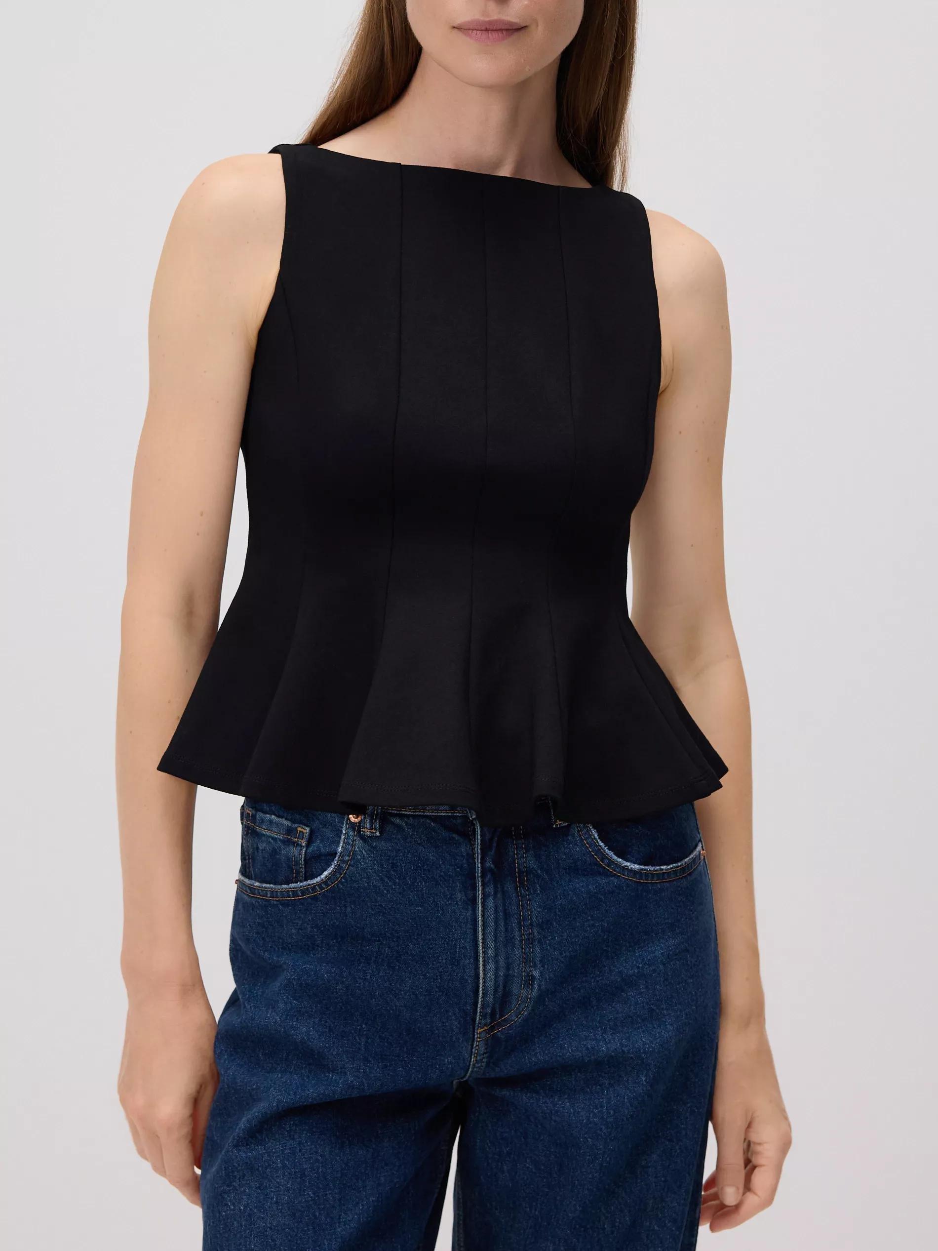 Black Viscose Blend Blouse, , large image number 3