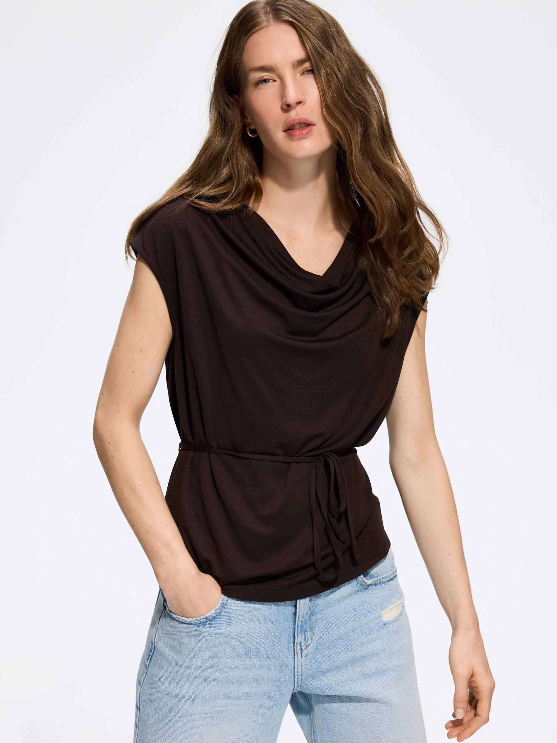 Brown Modal Rich Top, Brown, large image number 0