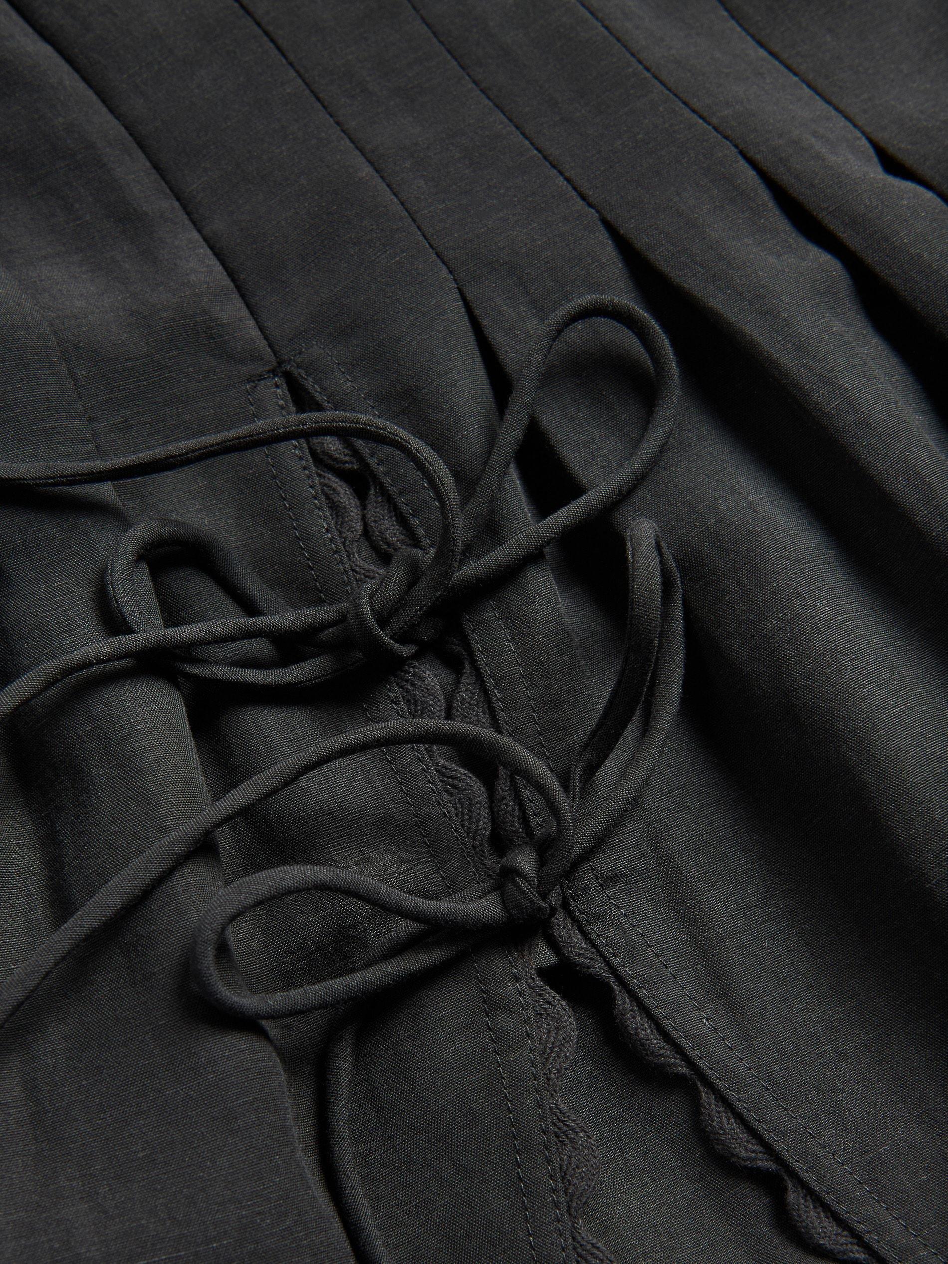 Black Lyocell Rich Midi Dress, Black, large image number 5