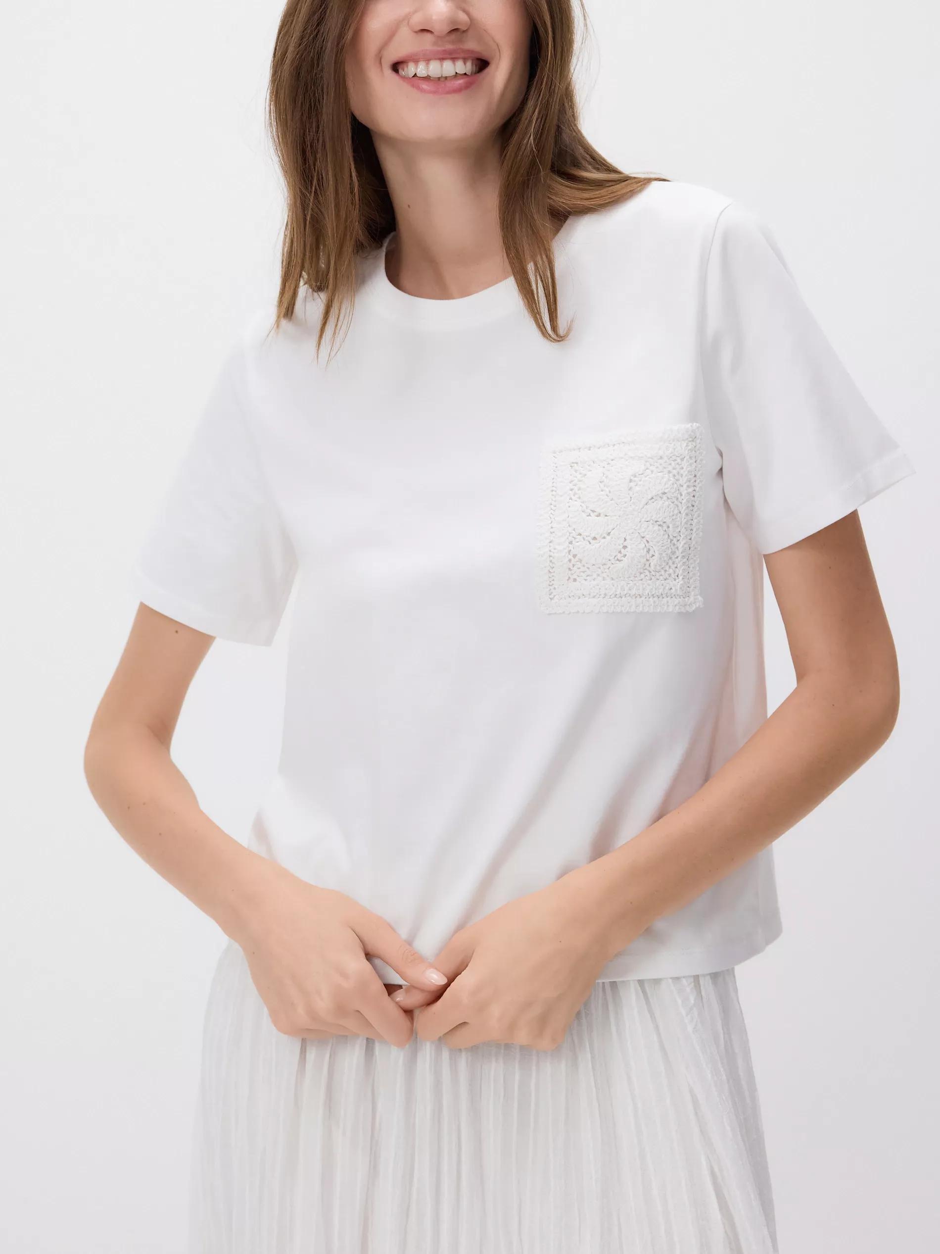 Cream Crew Neck T-Shirt, , large image number 0