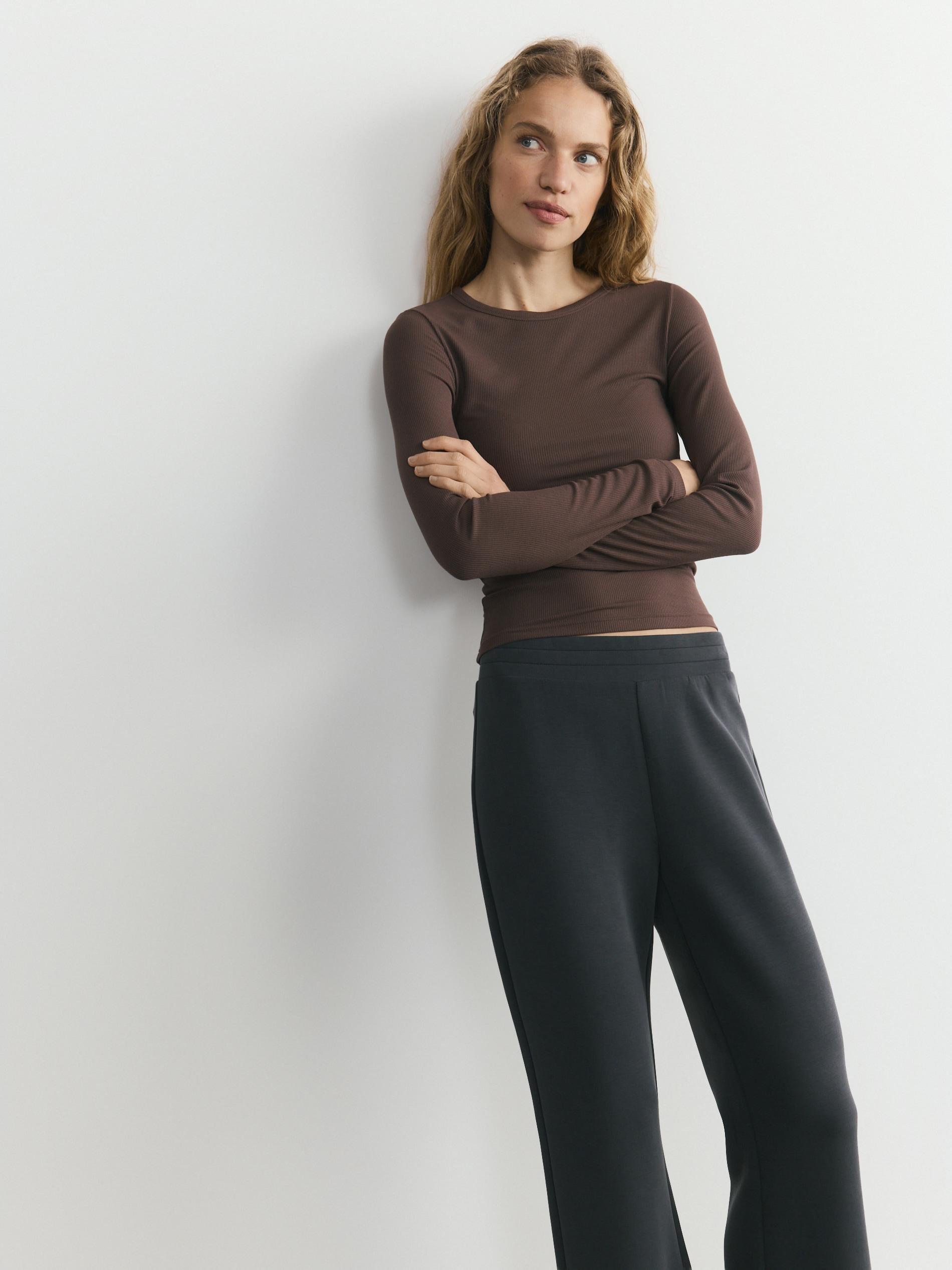 Brown Modal Rich Long Sleeve T-Shirt, Brown, medium