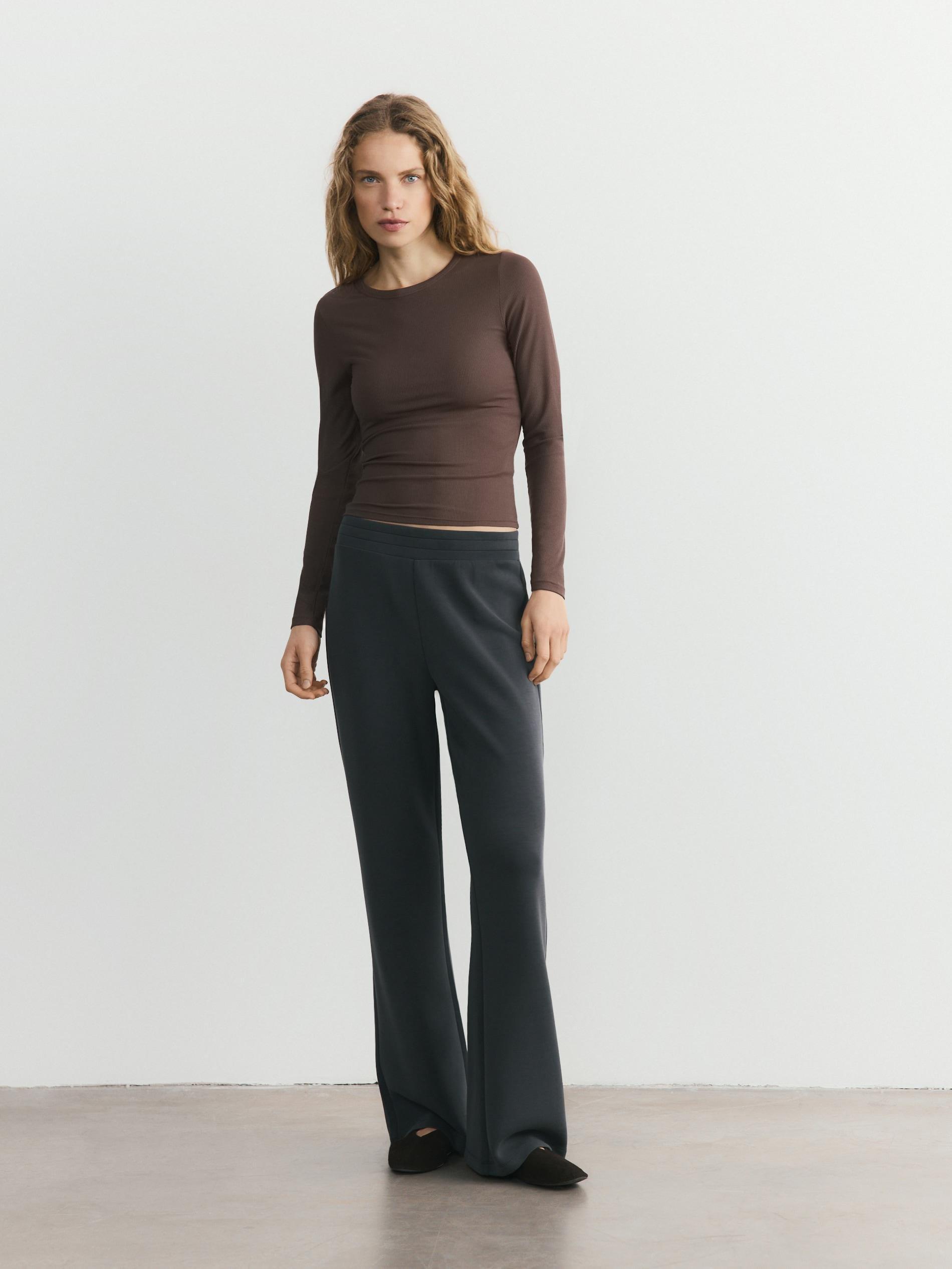 Brown Modal Rich Long Sleeve T-Shirt, Brown, medium