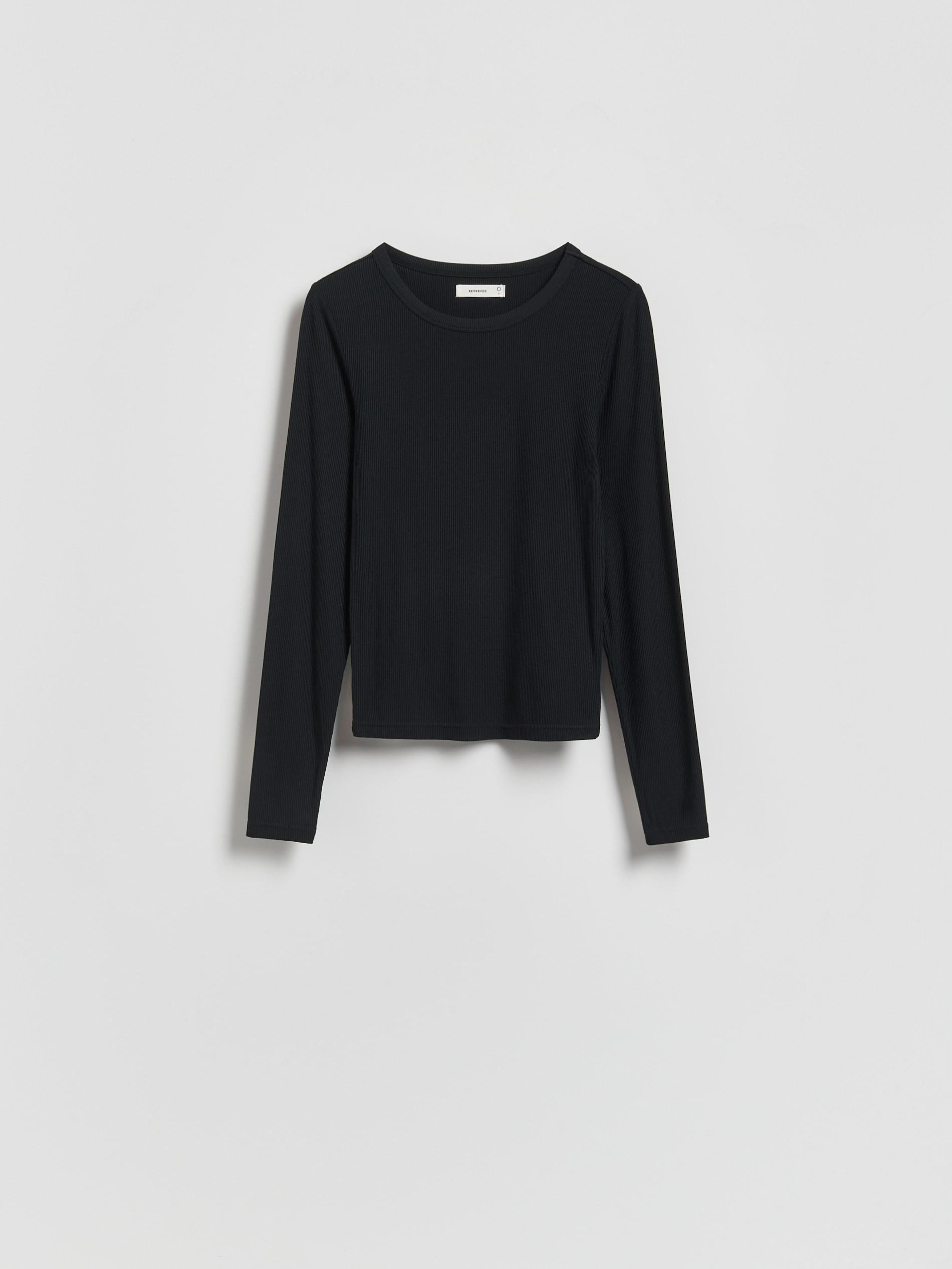 Black Modal Rich Long Sleeve T-Shirt, Black, large image number 5