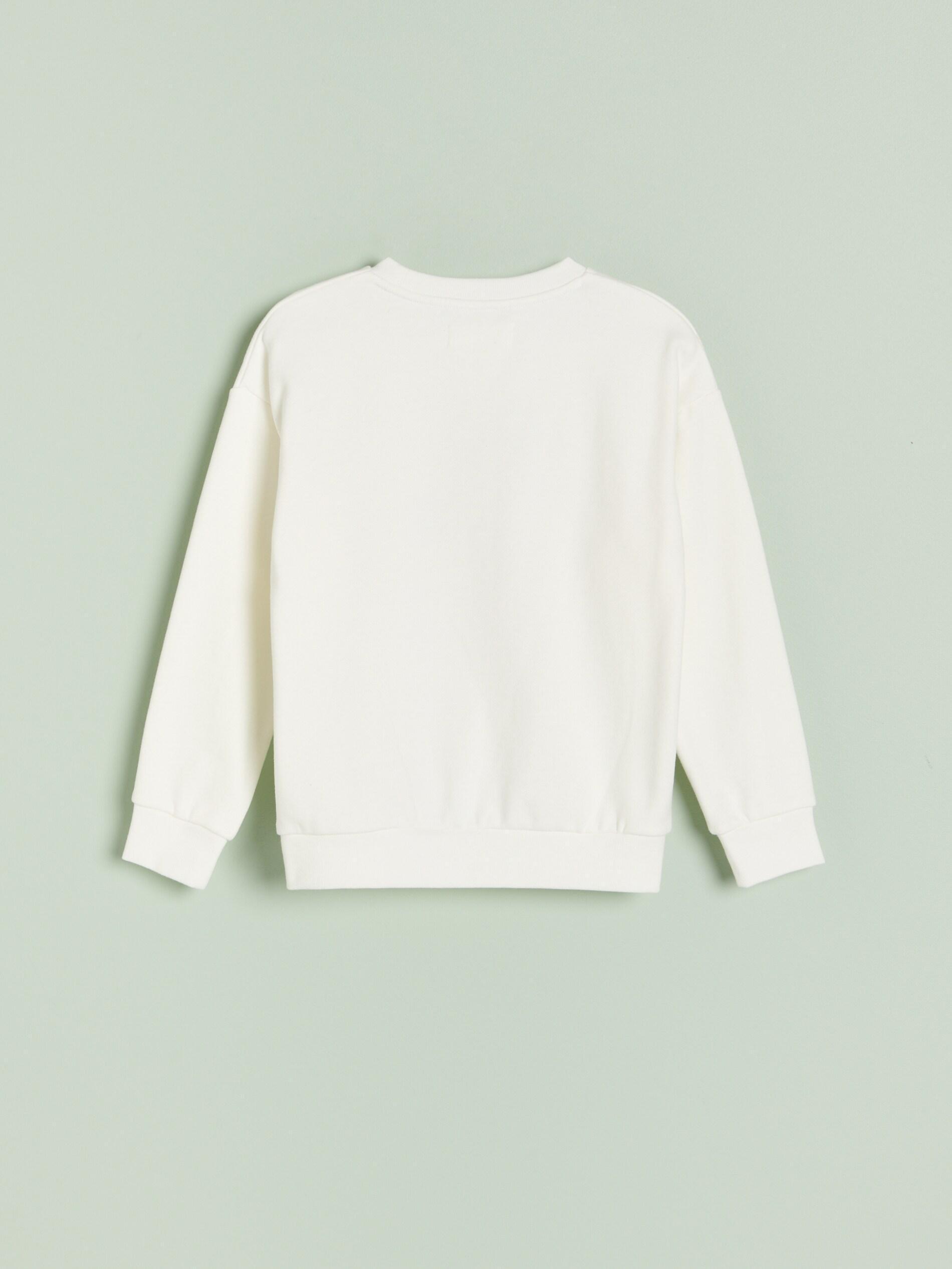 Ivory Sweatshirt With A Print And Patches, Kids Boy, , large image number 2