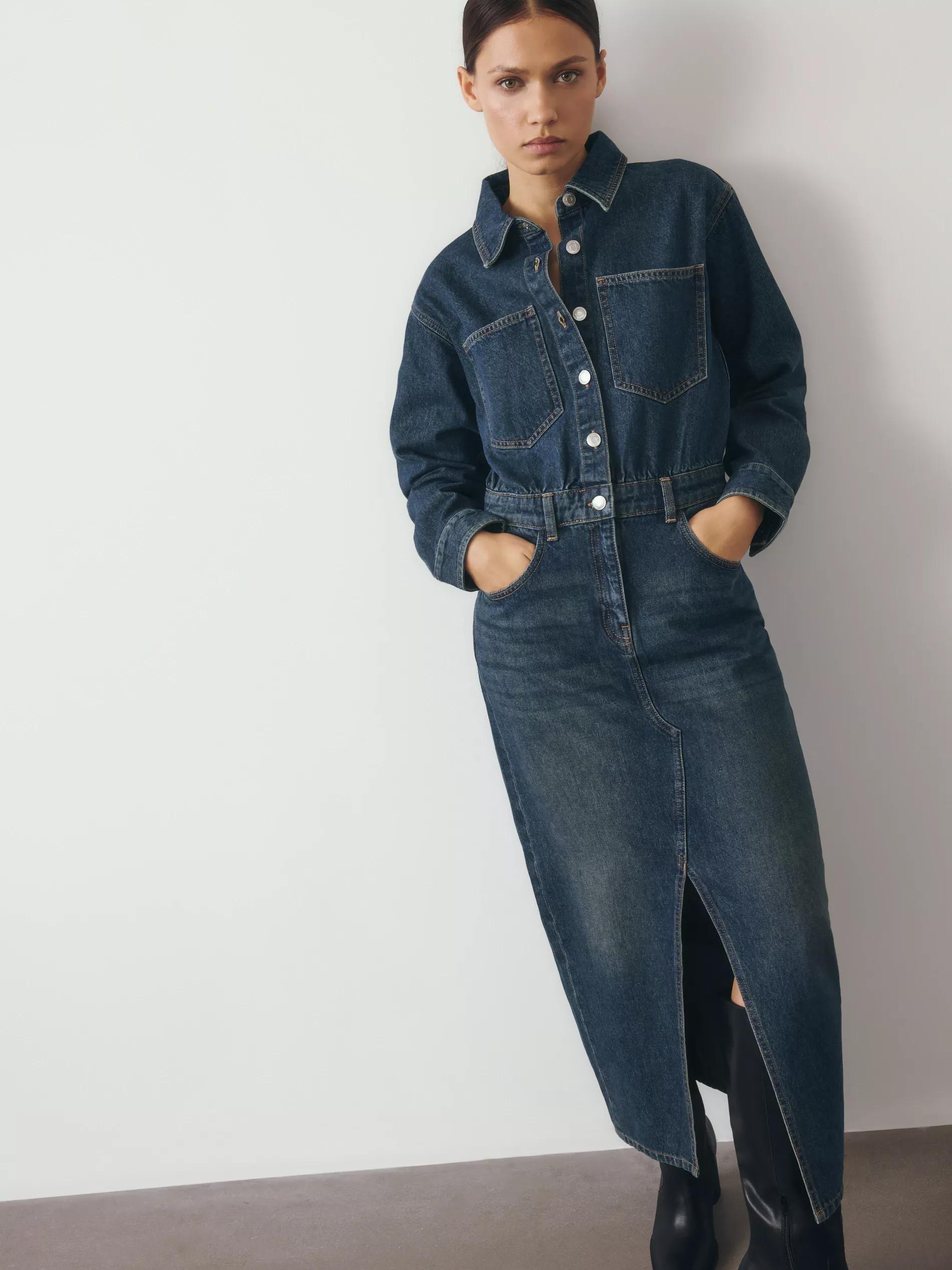 Blue Jeans Denim Midi Dress, , large image number 0