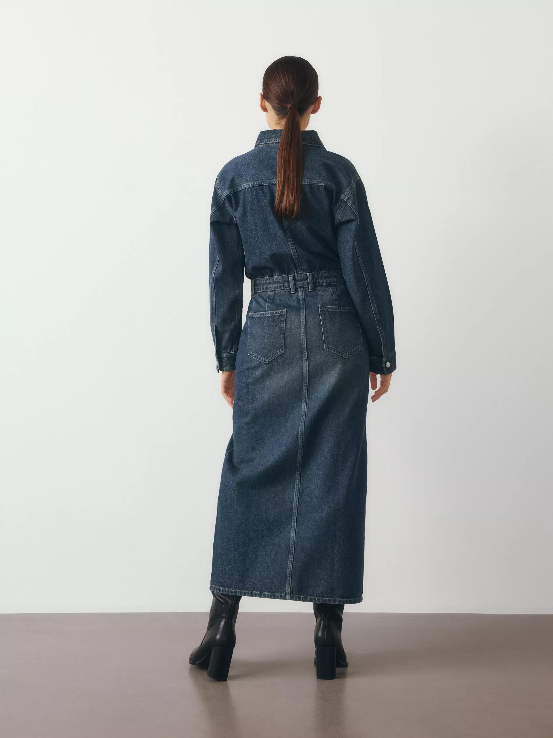 Blue Jeans Denim Midi Dress, , large image number 4