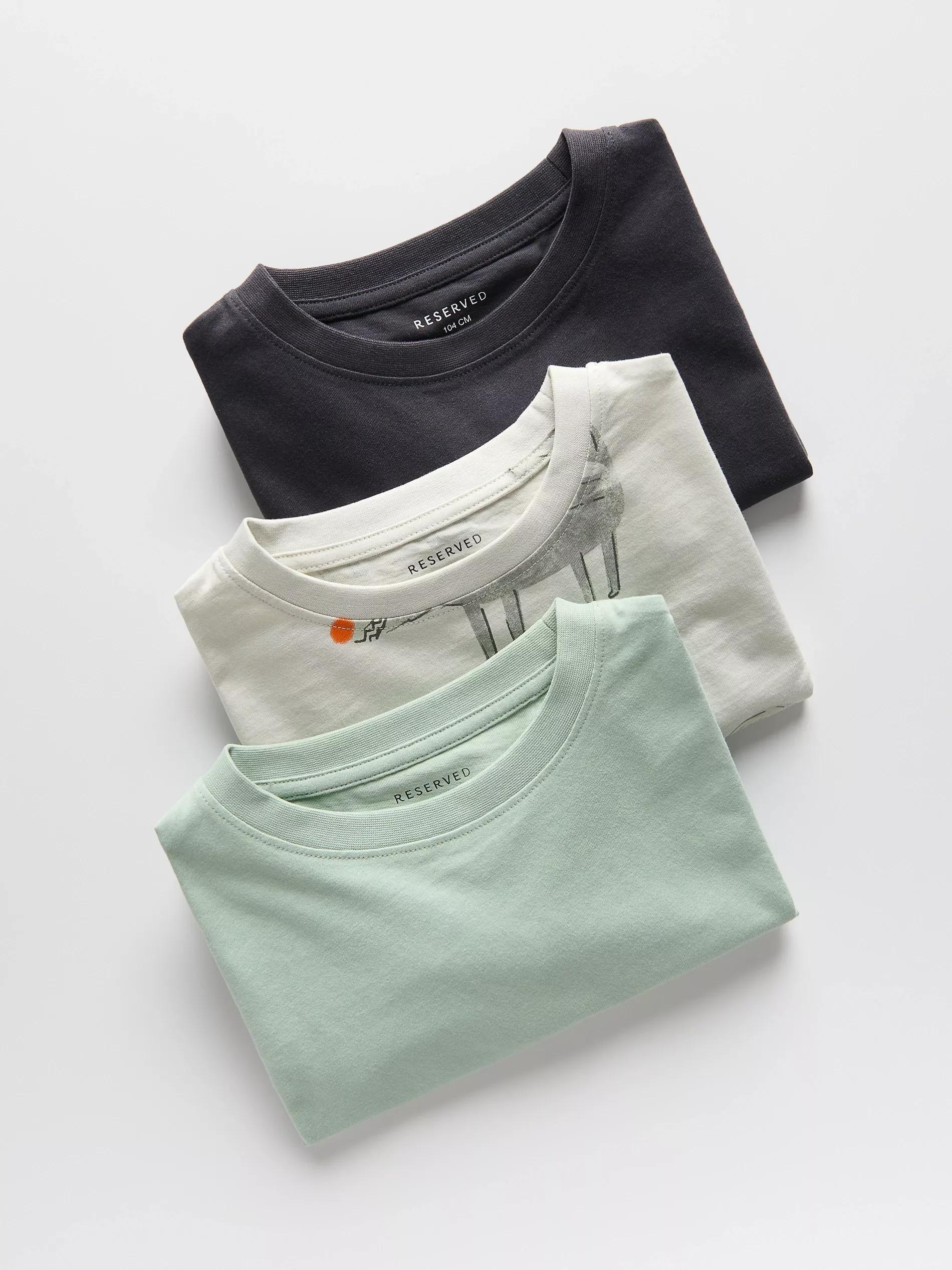 Grey Set Of 3 Long-Sleeved Cotton T-Shirts, , large image number 0