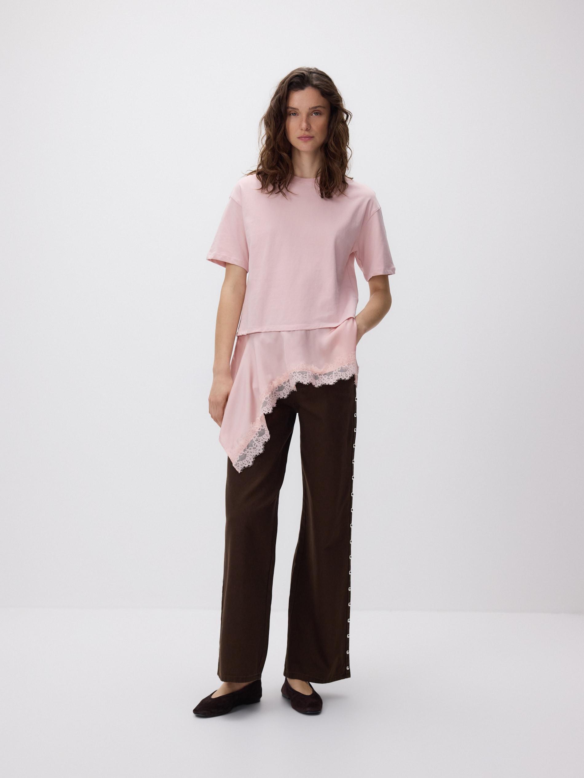 Pink Asymmetrical T-Shirt, Pink, large image number 0