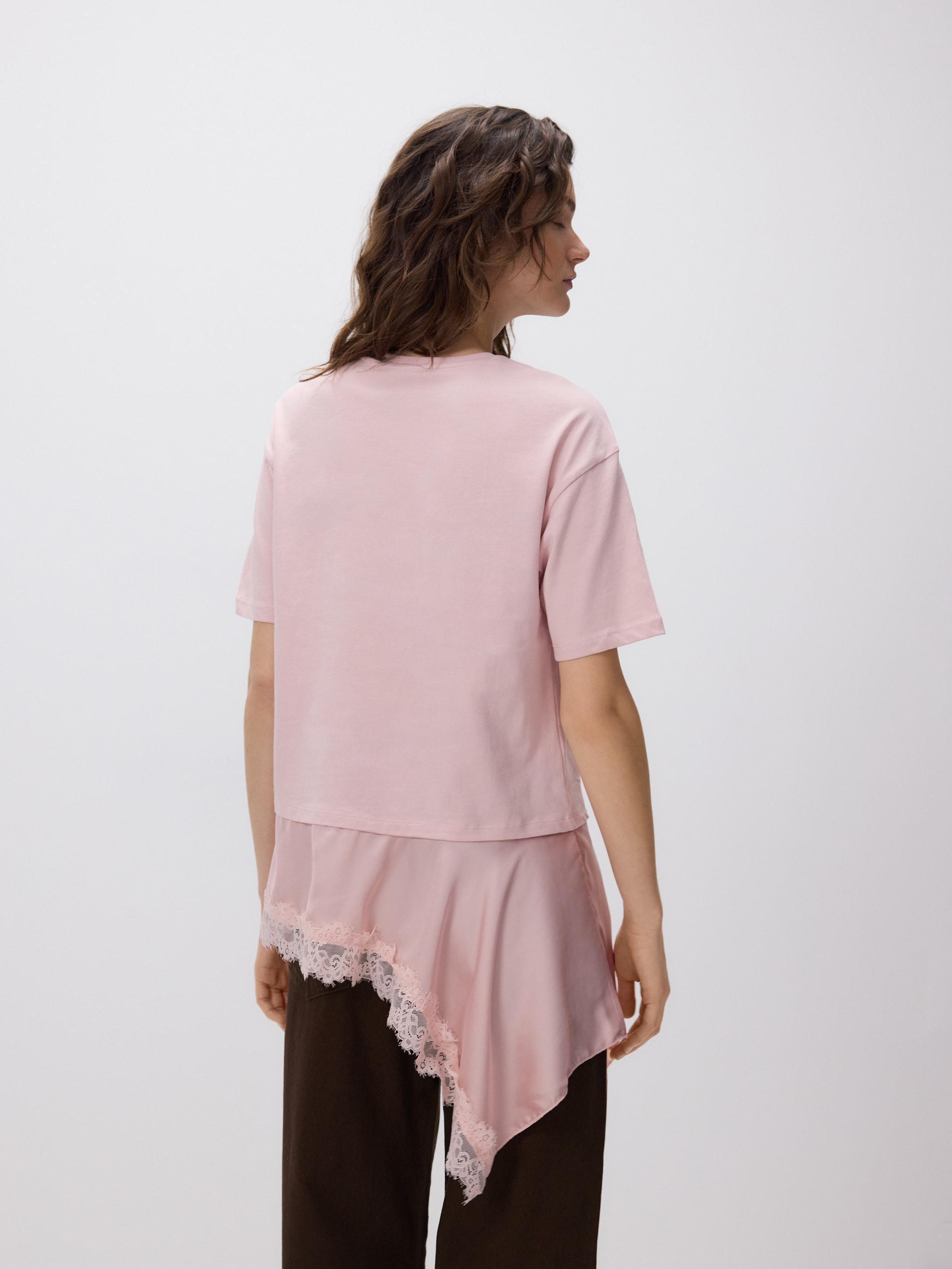 Pink Asymmetrical T-Shirt, Pink, large image number 2