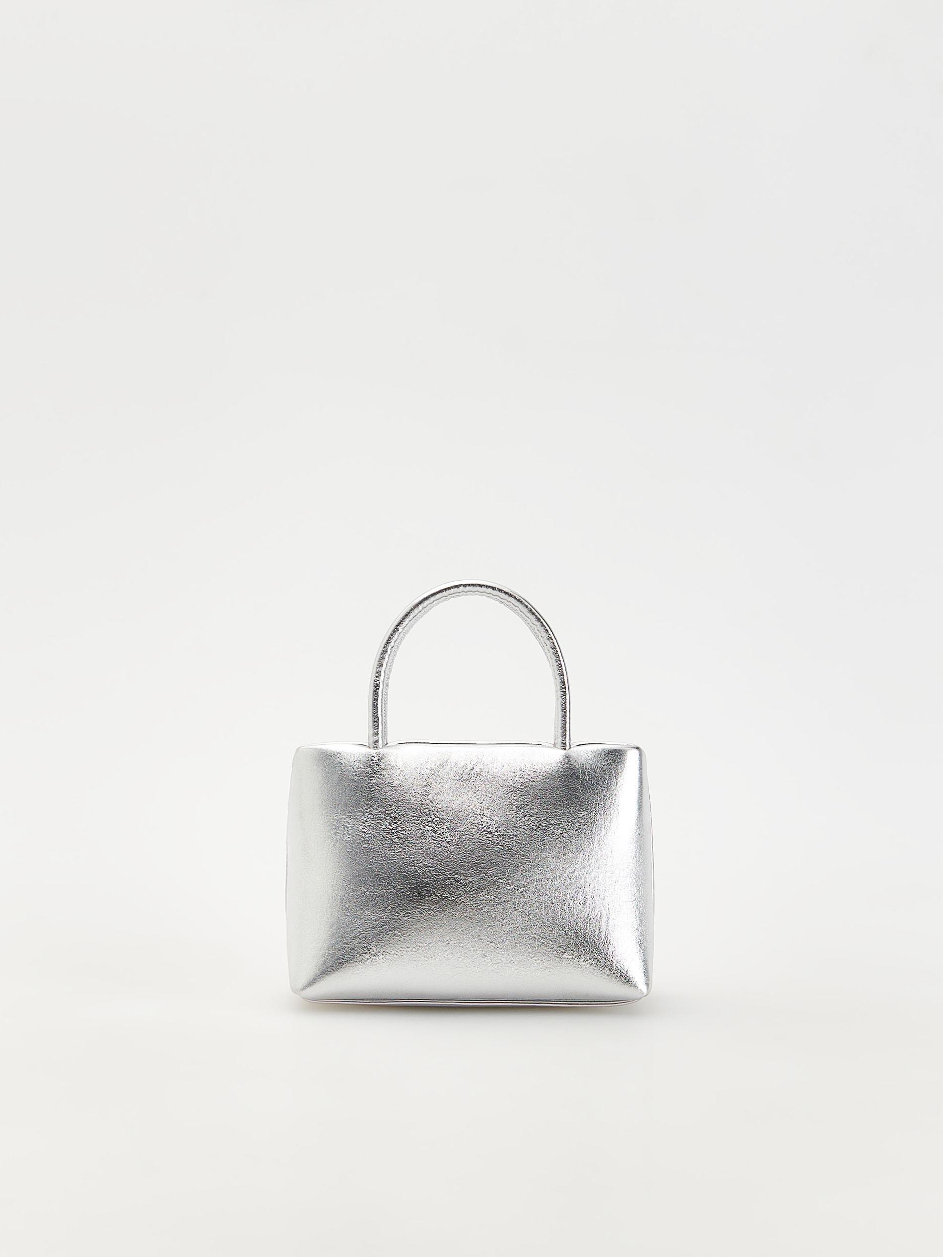 Silver Mini Tote Bag, Silver, large image number 1