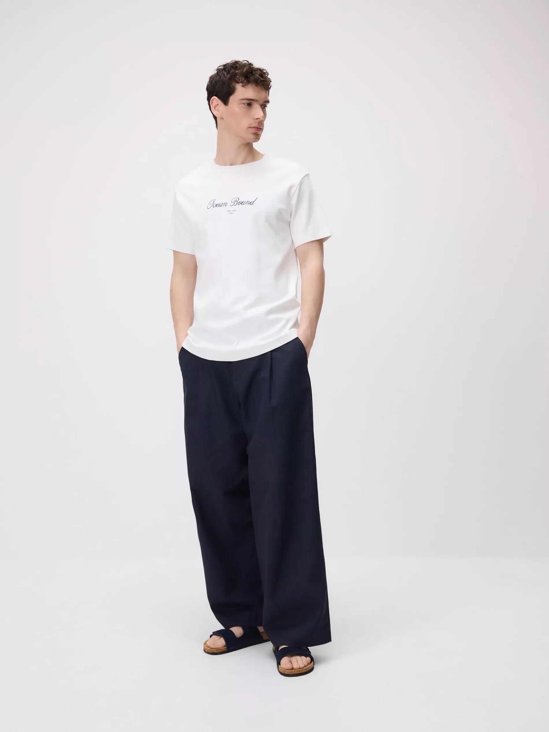 Cream Regular Fit T-Shirt With Embroidery, Ivory, medium