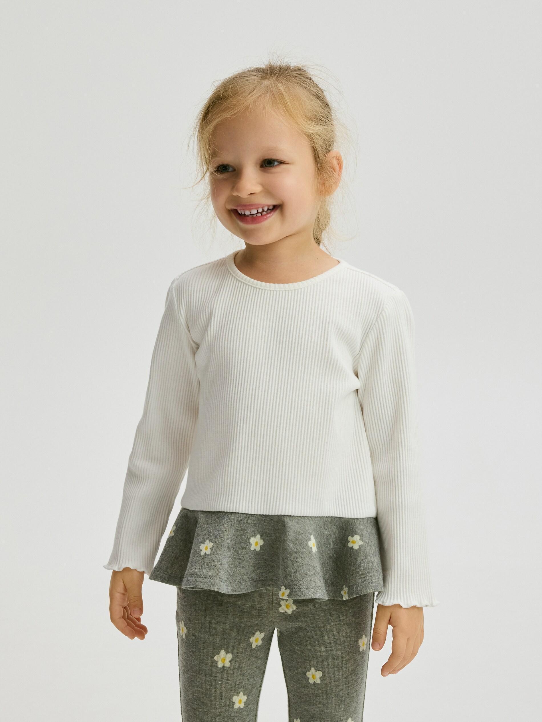 Multicolour Top With Ruffle Hem, Kids Girls, Multicolor, large image number 0