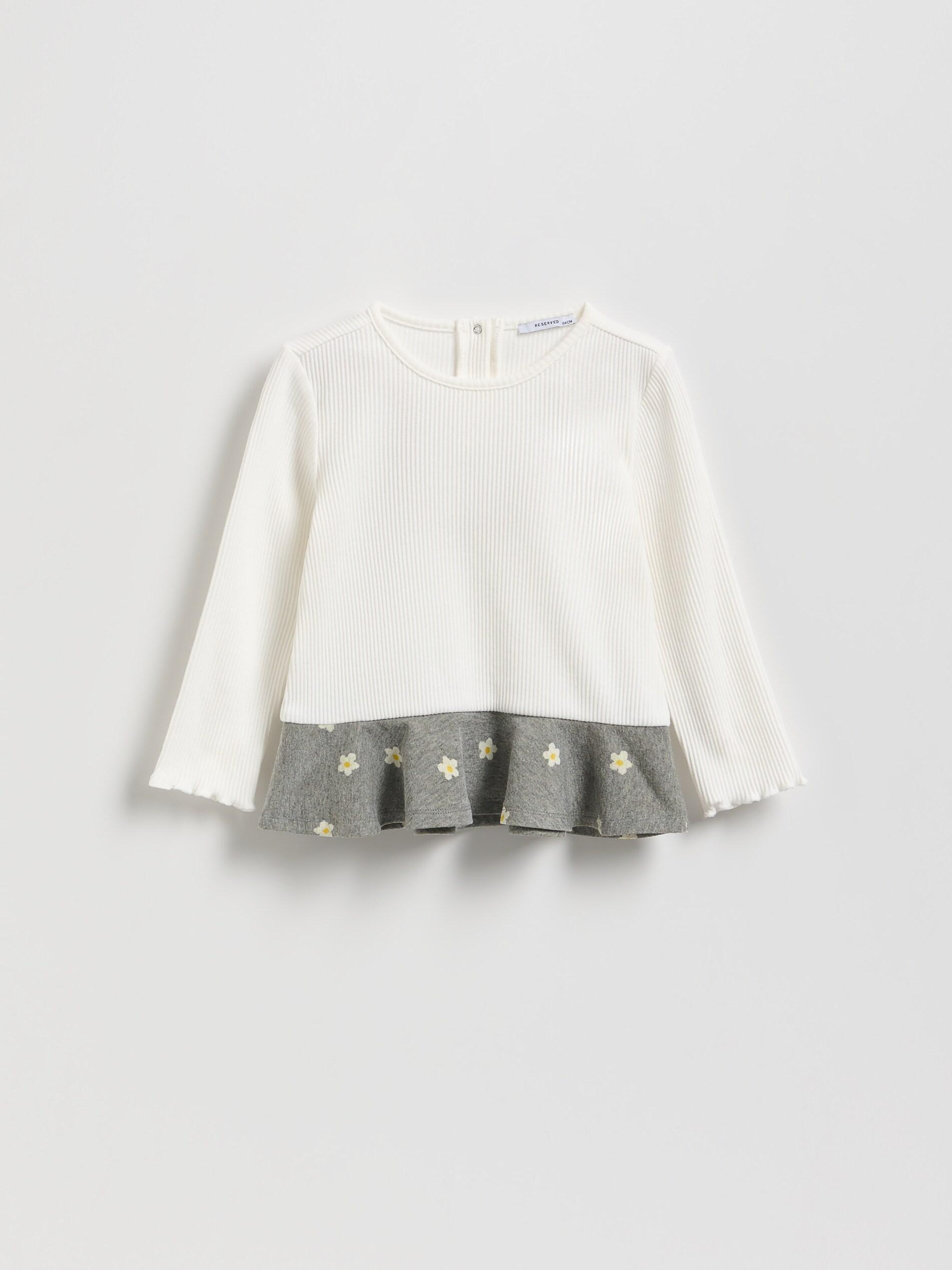 Multicolour Top With Ruffle Hem, Kids Girls, Multicolor, large image number 2