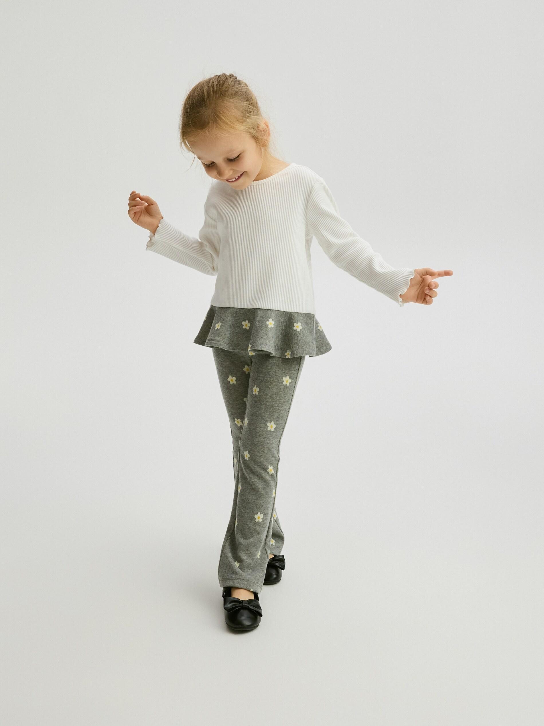 Multicolour Top With Ruffle Hem, Kids Girls, Multicolor, large image number 3