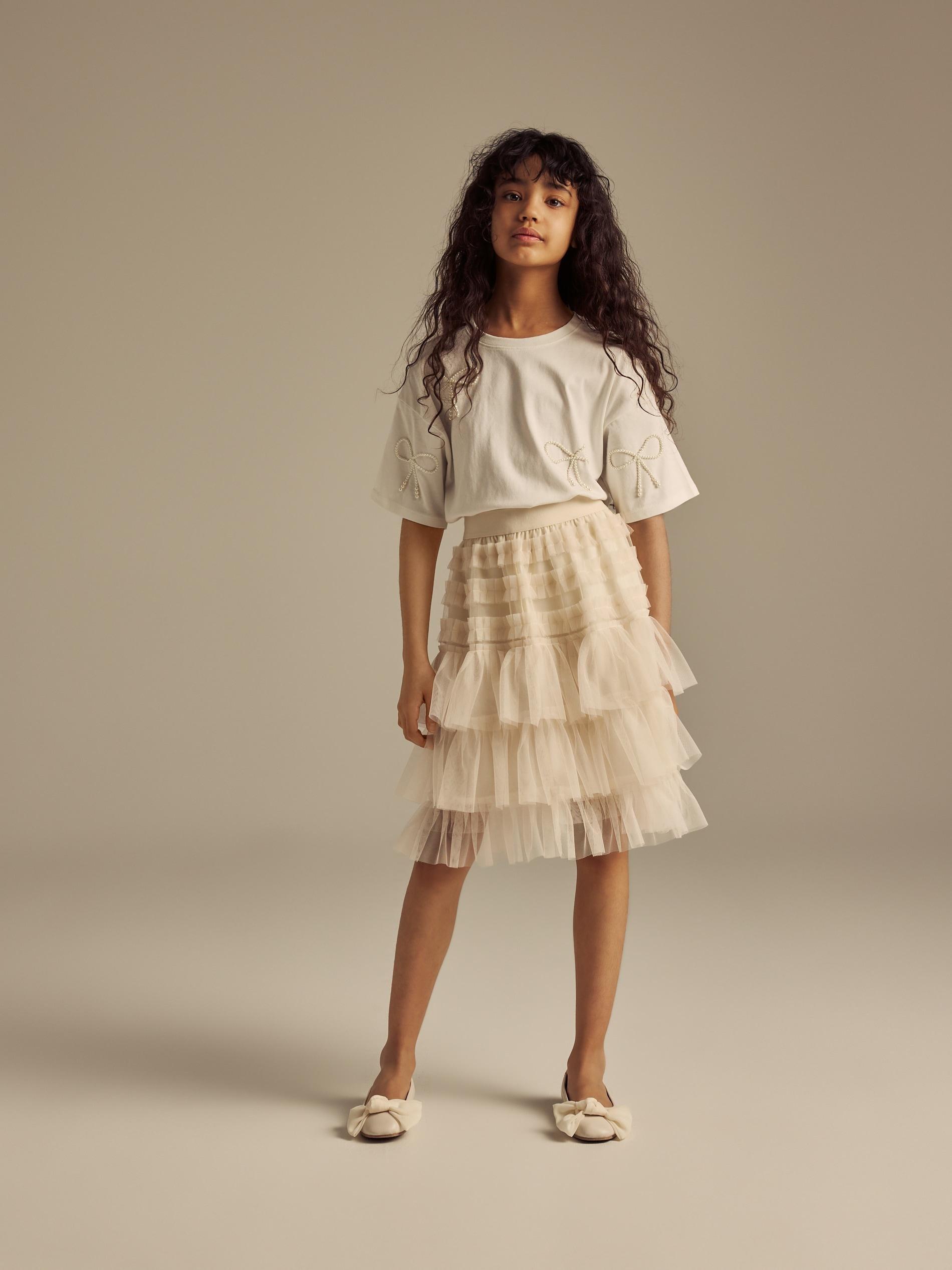 Cream Blouse, Kids Girl, Ivory, large image number 2