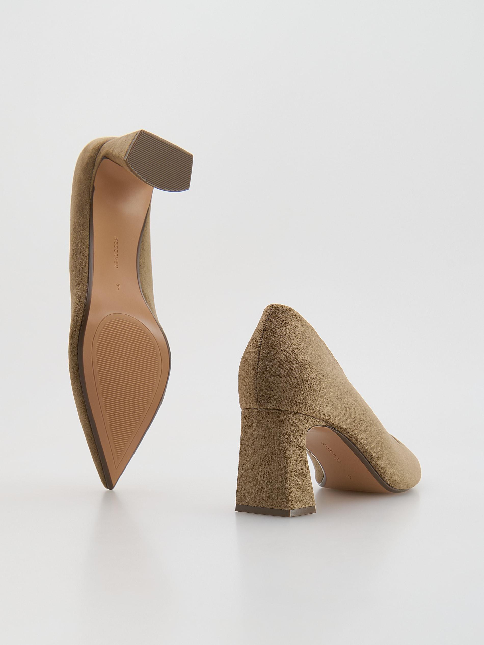 Beige Block Heel Pumps, Beige, large image number 2
