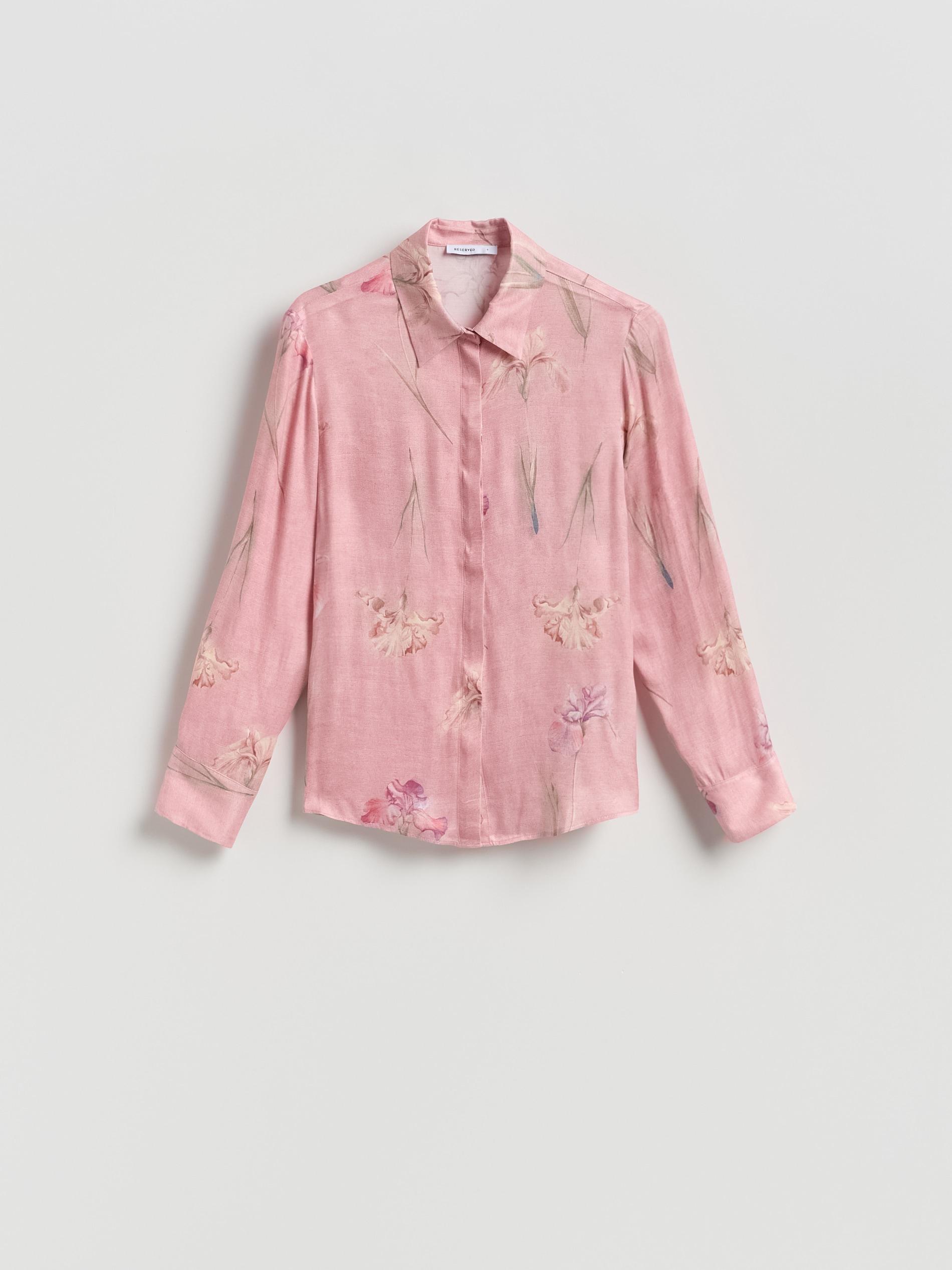 Pink Viscose Shirt In Floral Print, Pink, large image number 3
