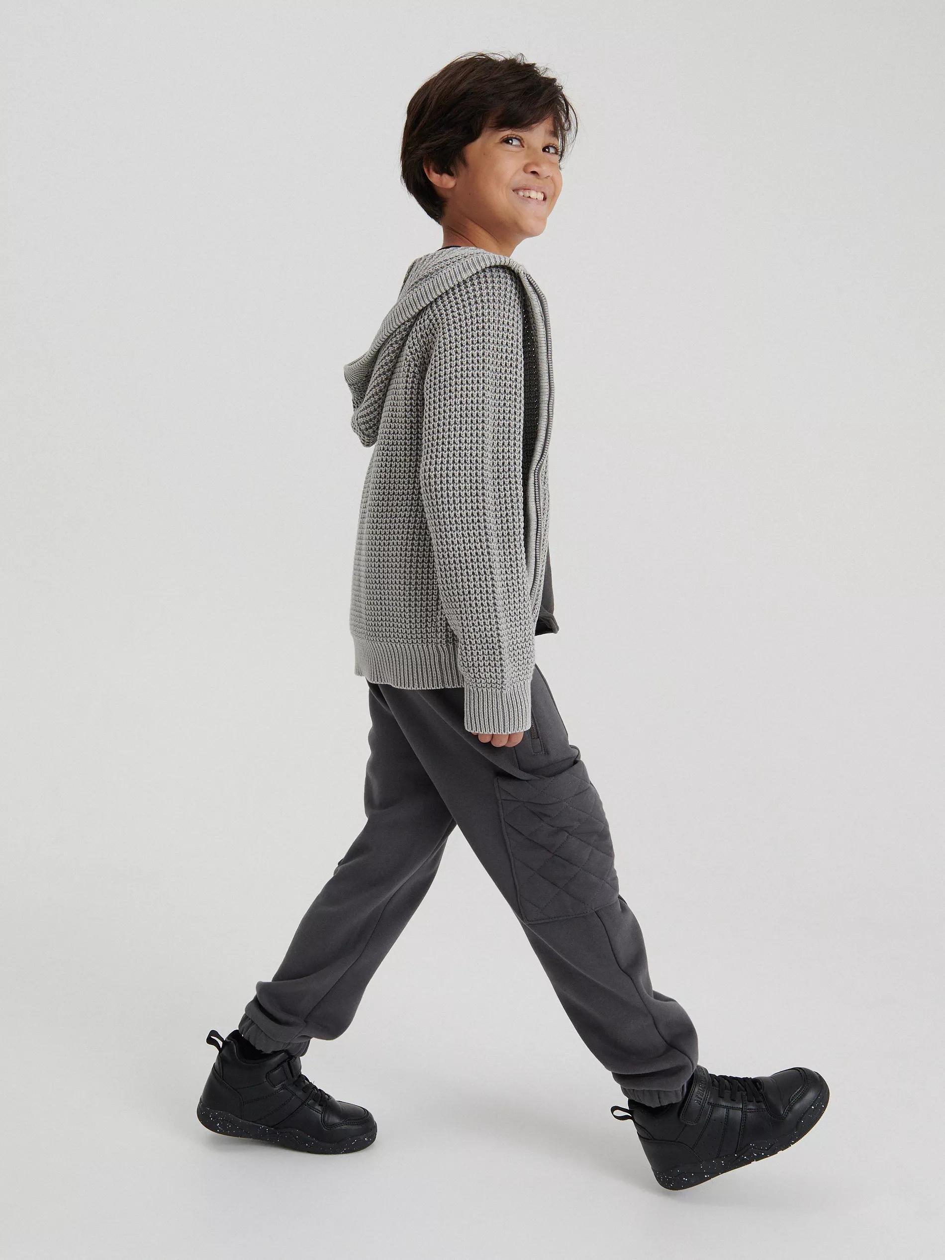 Reserved Dark Grey Joggers With Decorative Pockets Kids Boy