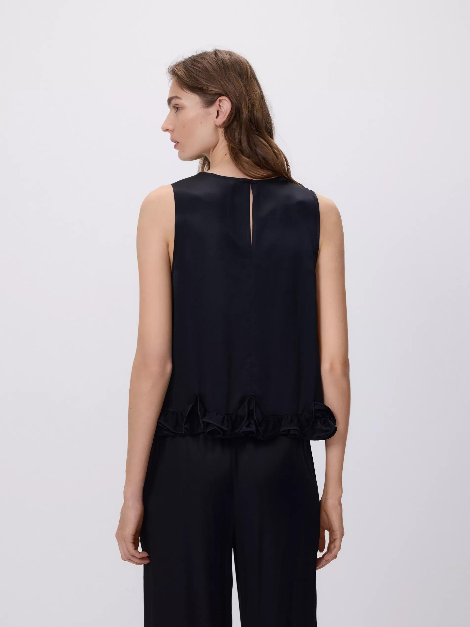 Black Viscose Rich Top, Black, large image number 1