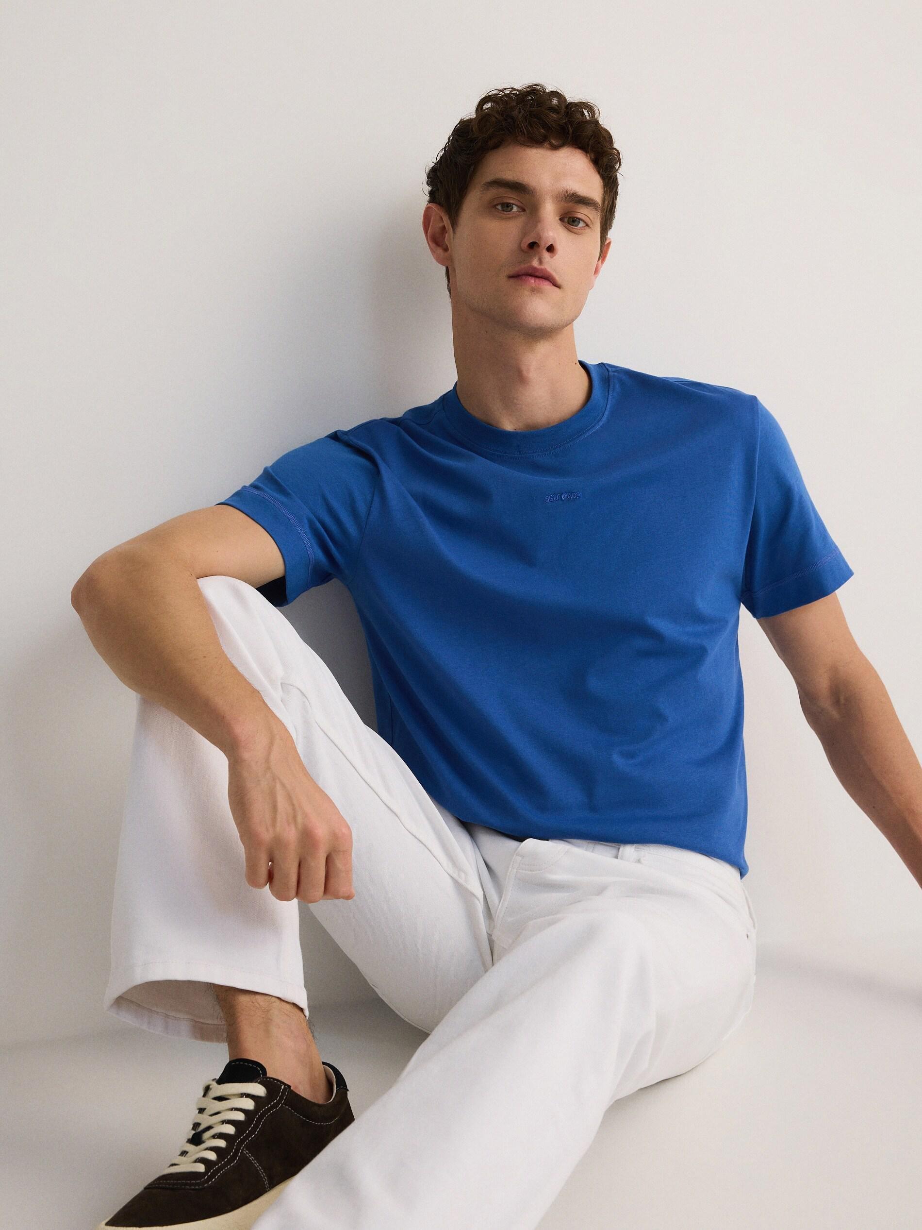 Blue Plain Regular Fit T-Shirt, , large image number 1