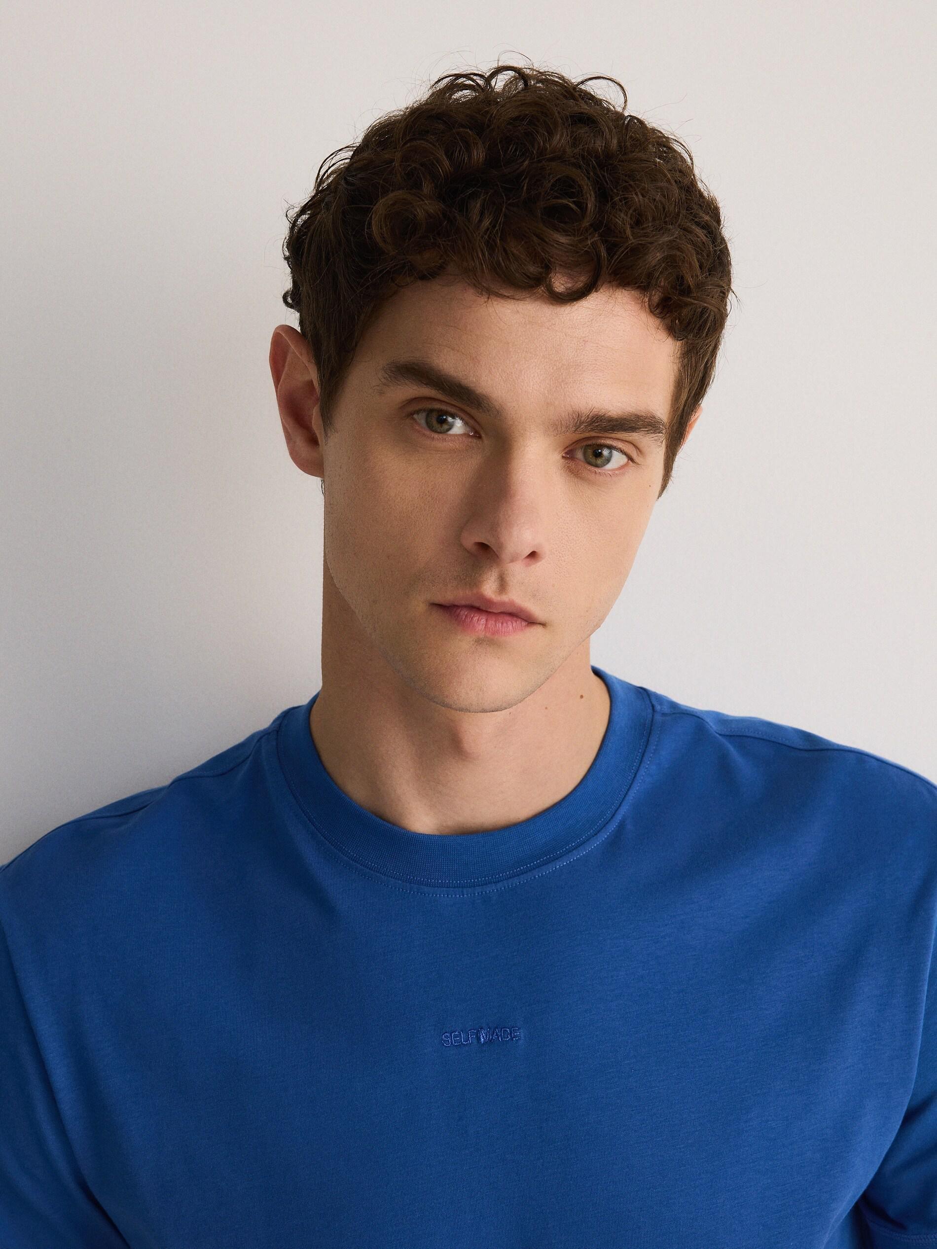 Blue Plain Regular Fit T-Shirt, , large image number 3