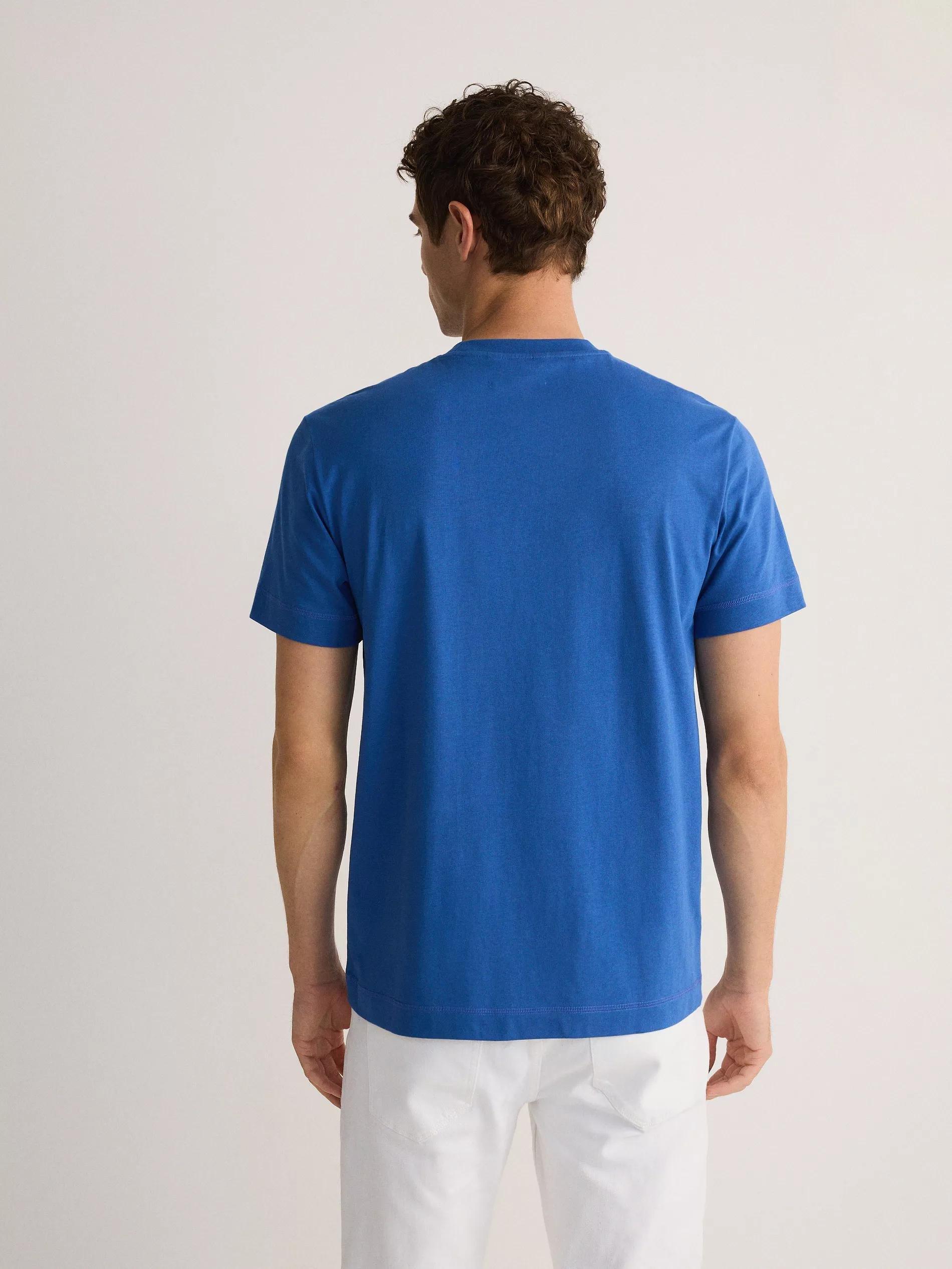 Blue Plain Regular Fit T-Shirt, , large image number 8