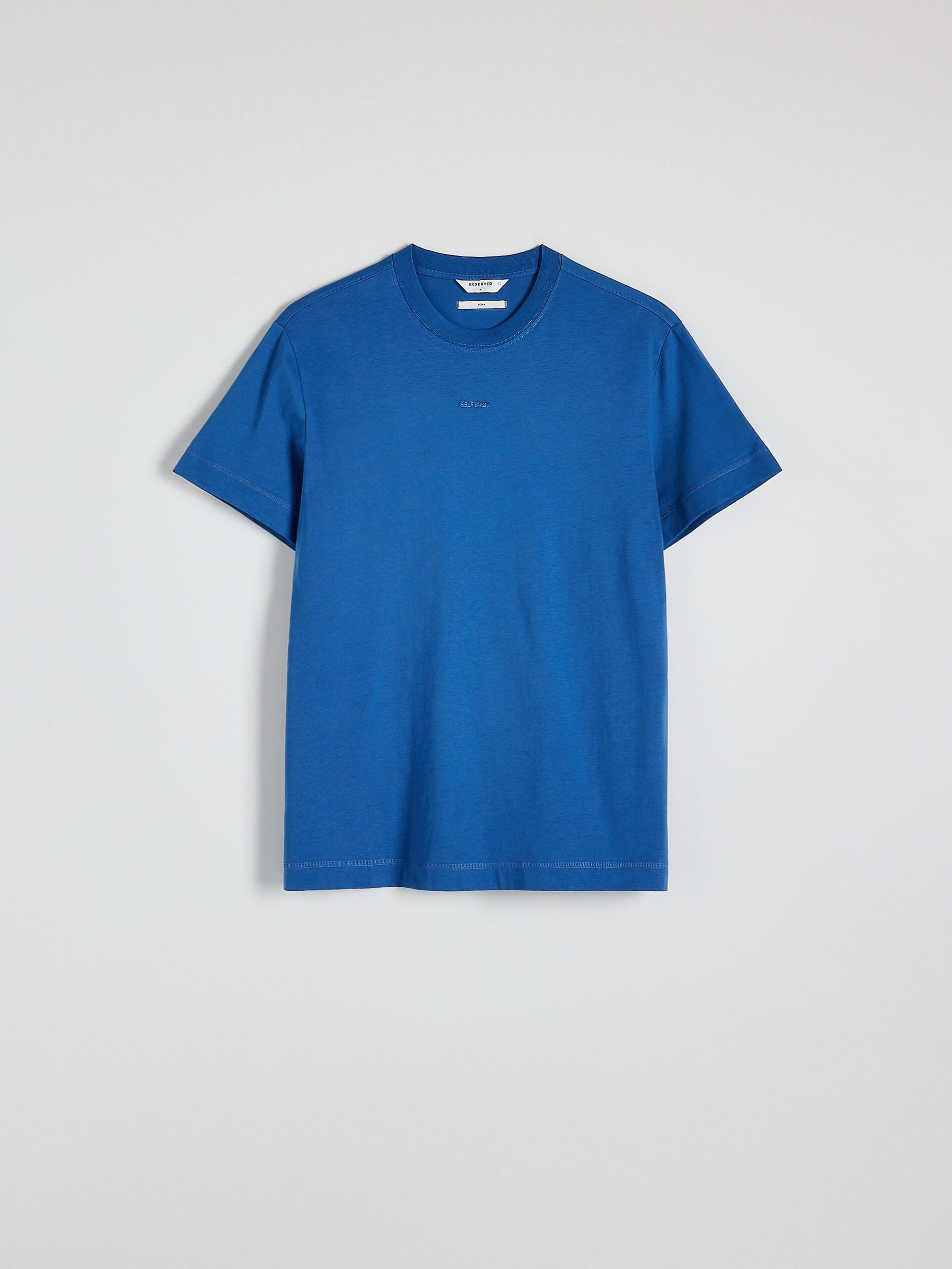Blue Plain Regular Fit T-Shirt, , large image number 9