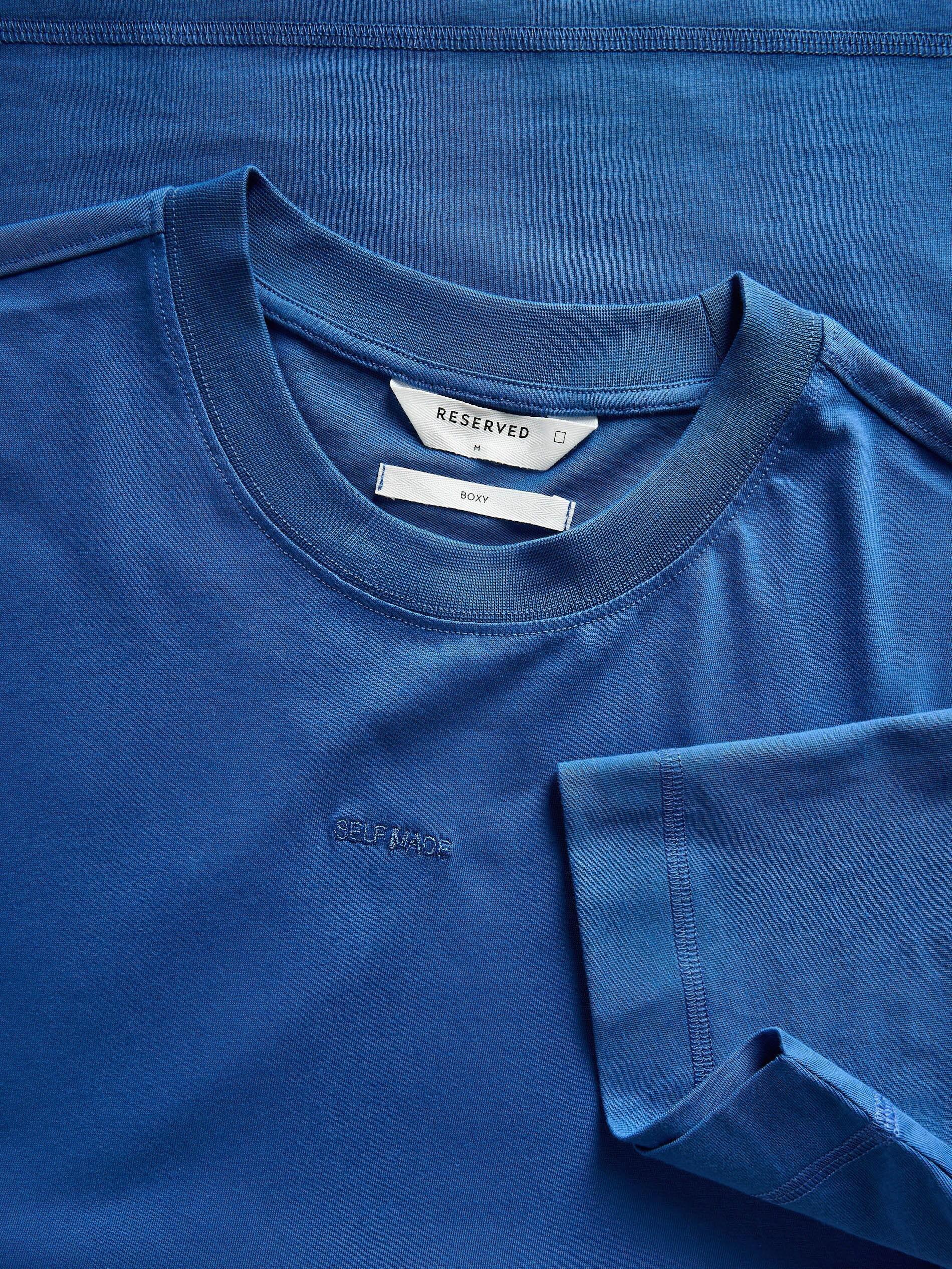 Blue Plain Regular Fit T-Shirt, , large image number 11