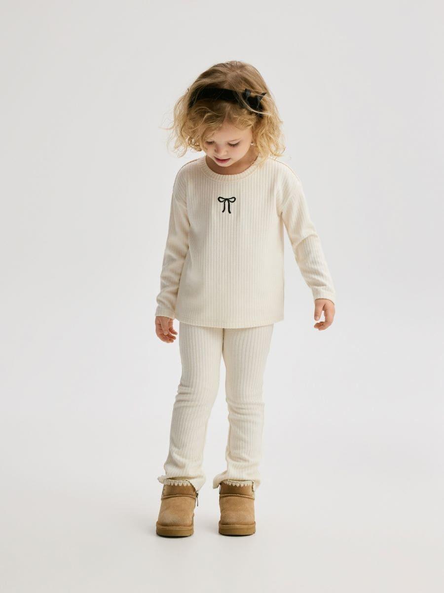 Beige Blouse & Trousers, Kids Unisex, Ivory, medium