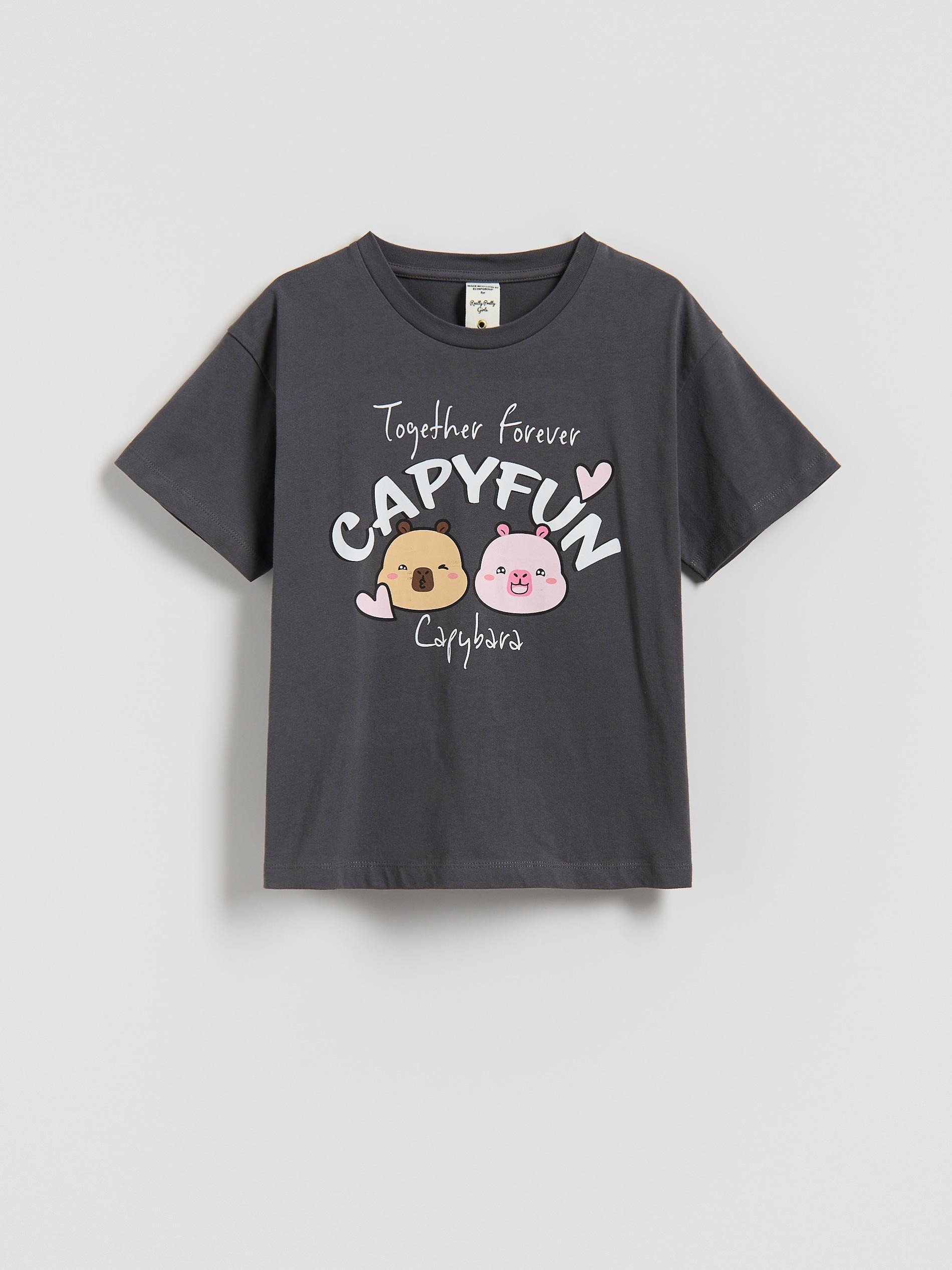 Grey Capybara Capyfun T-Shirt, Grey, large image number 0