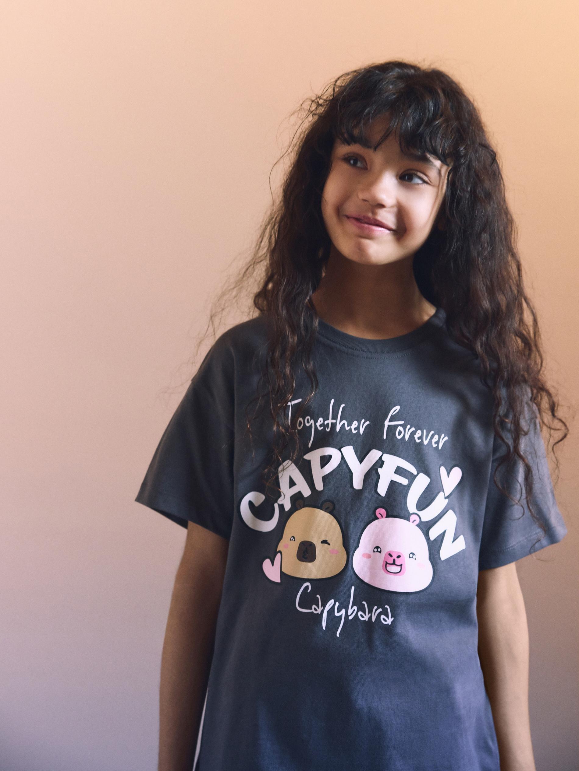 Grey Capybara Capyfun T-Shirt, Grey, large image number 1
