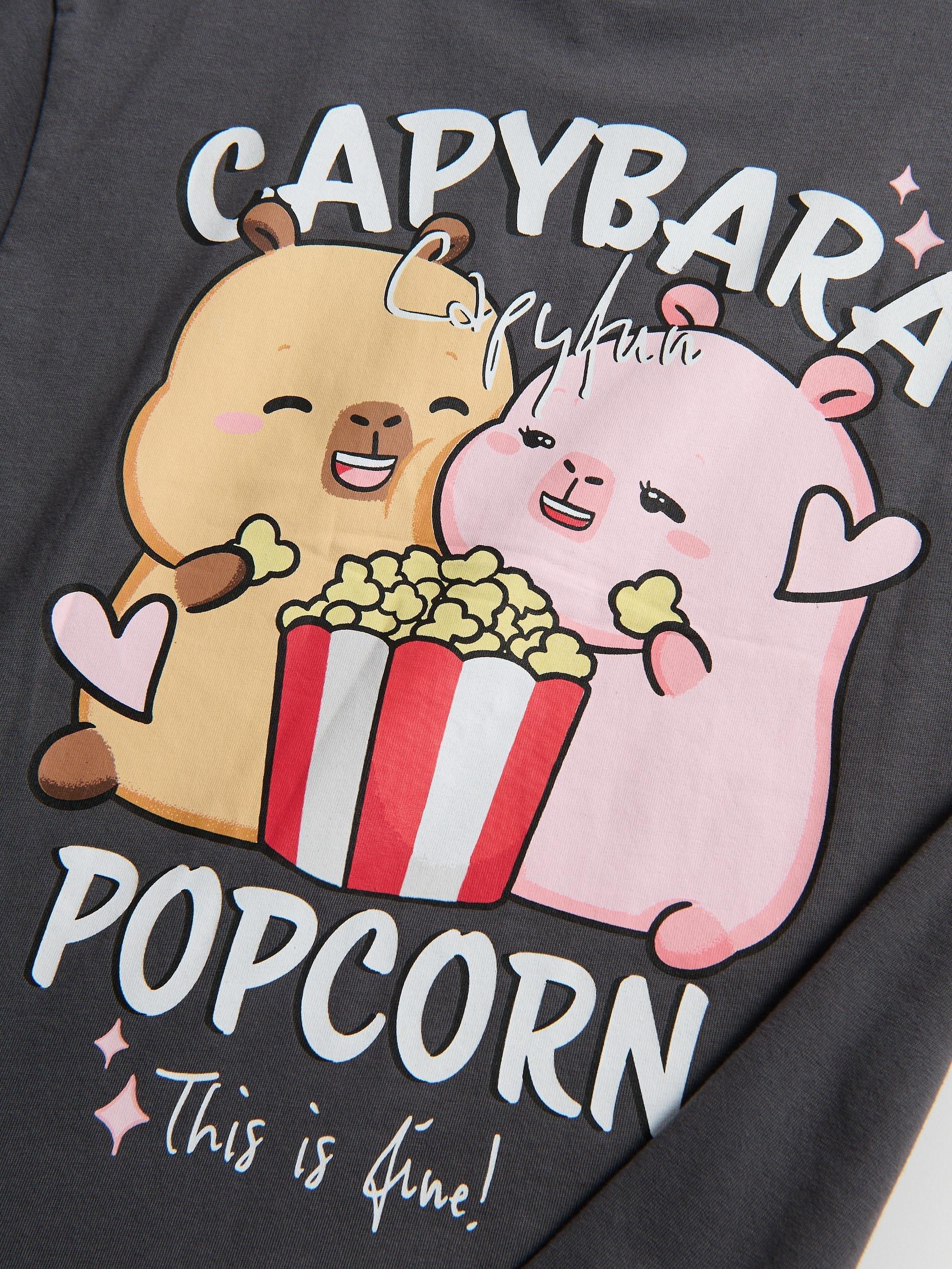Grey Capybara Capyfun T-Shirt, Grey, large image number 3