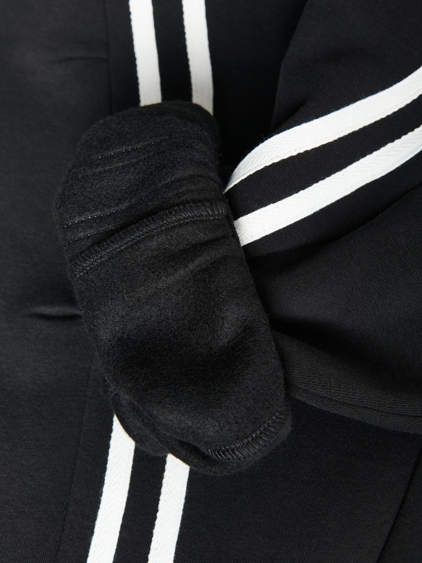 Black Baggy Joggers With Side Stripes, Black, large image number 5