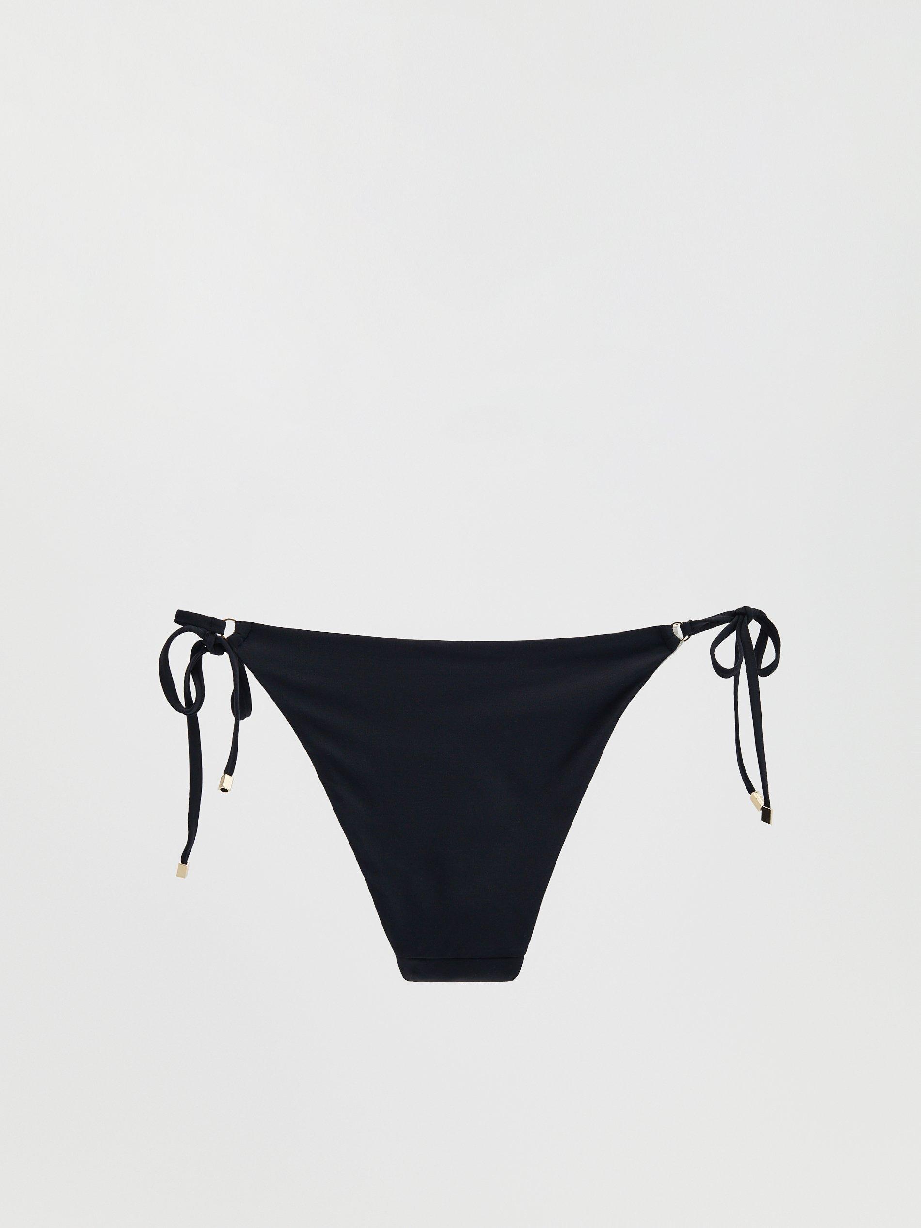 Black Bikini Knickers With Tie Details, Women, , large image number 2
